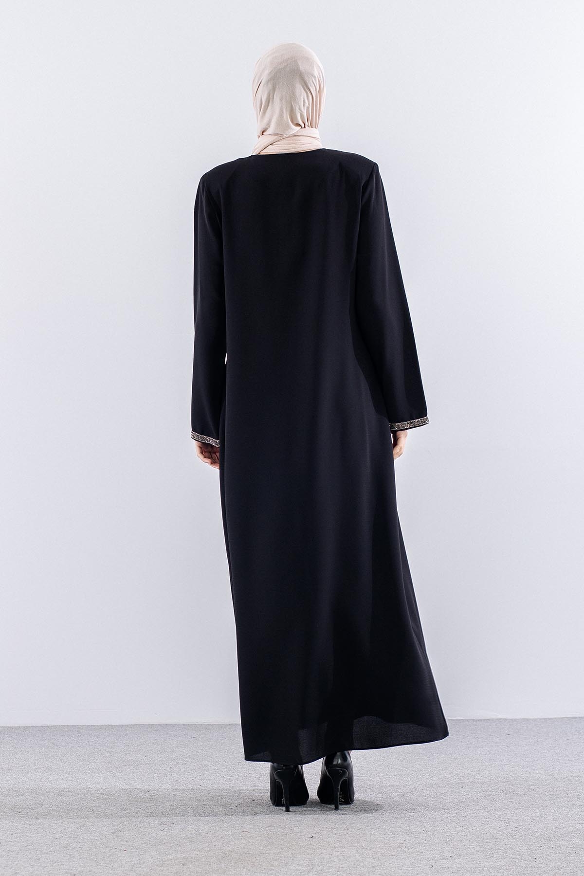 573 Ferace 46-56 Ayca Petek Kumas - Siyah - 5