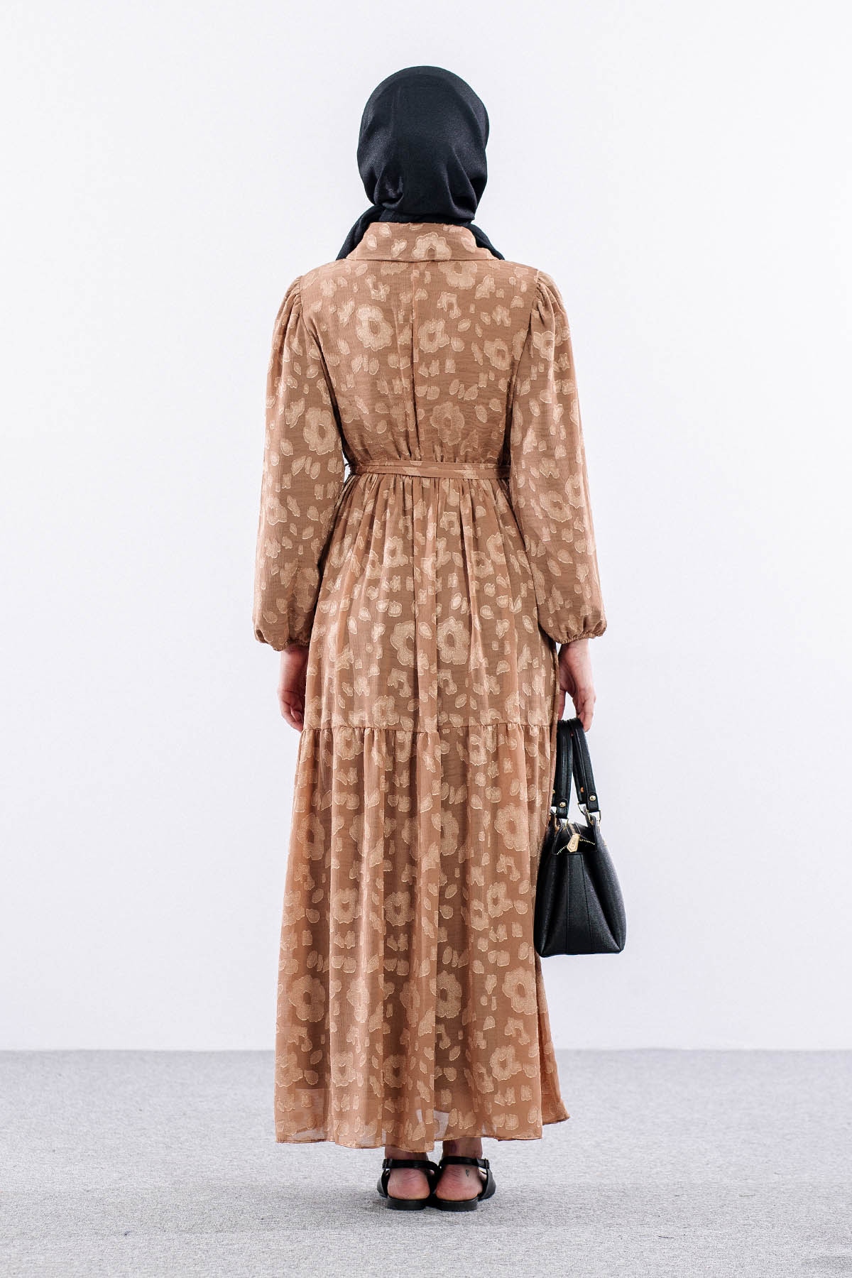 5830 Elbise 38-44 - Kahve - 6