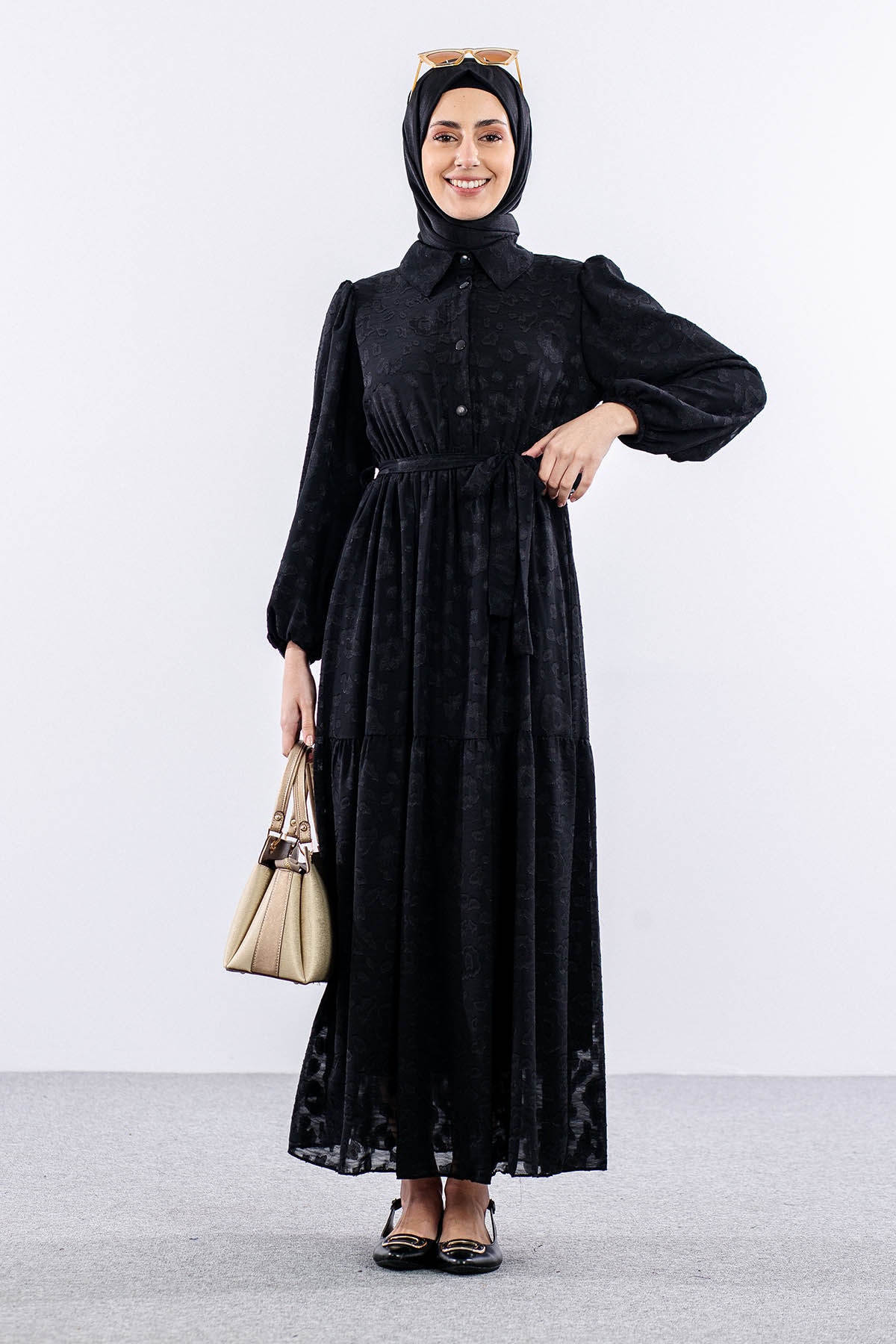 5830 Elbise 38-44 - Siyah - 1