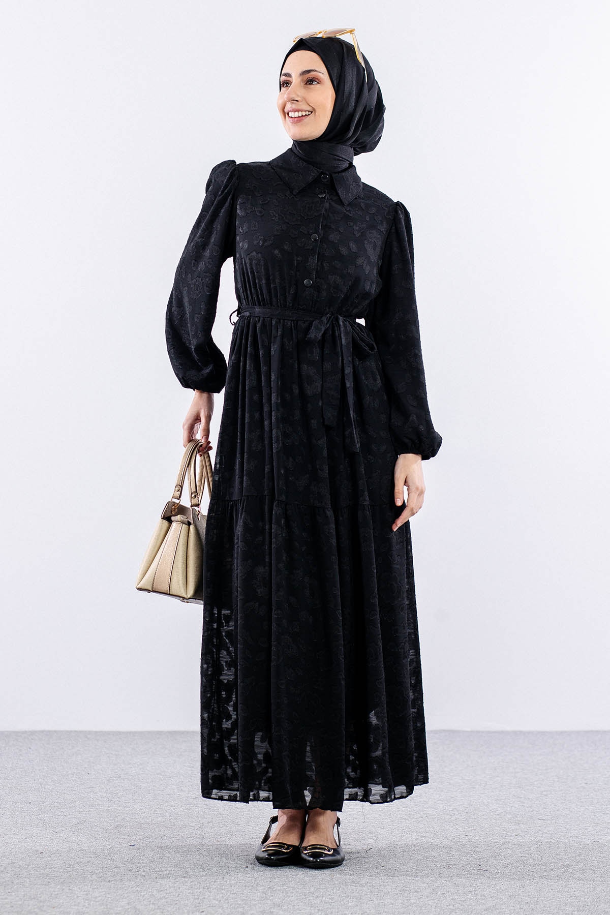 5830 Elbise 38-44 - Siyah - 2