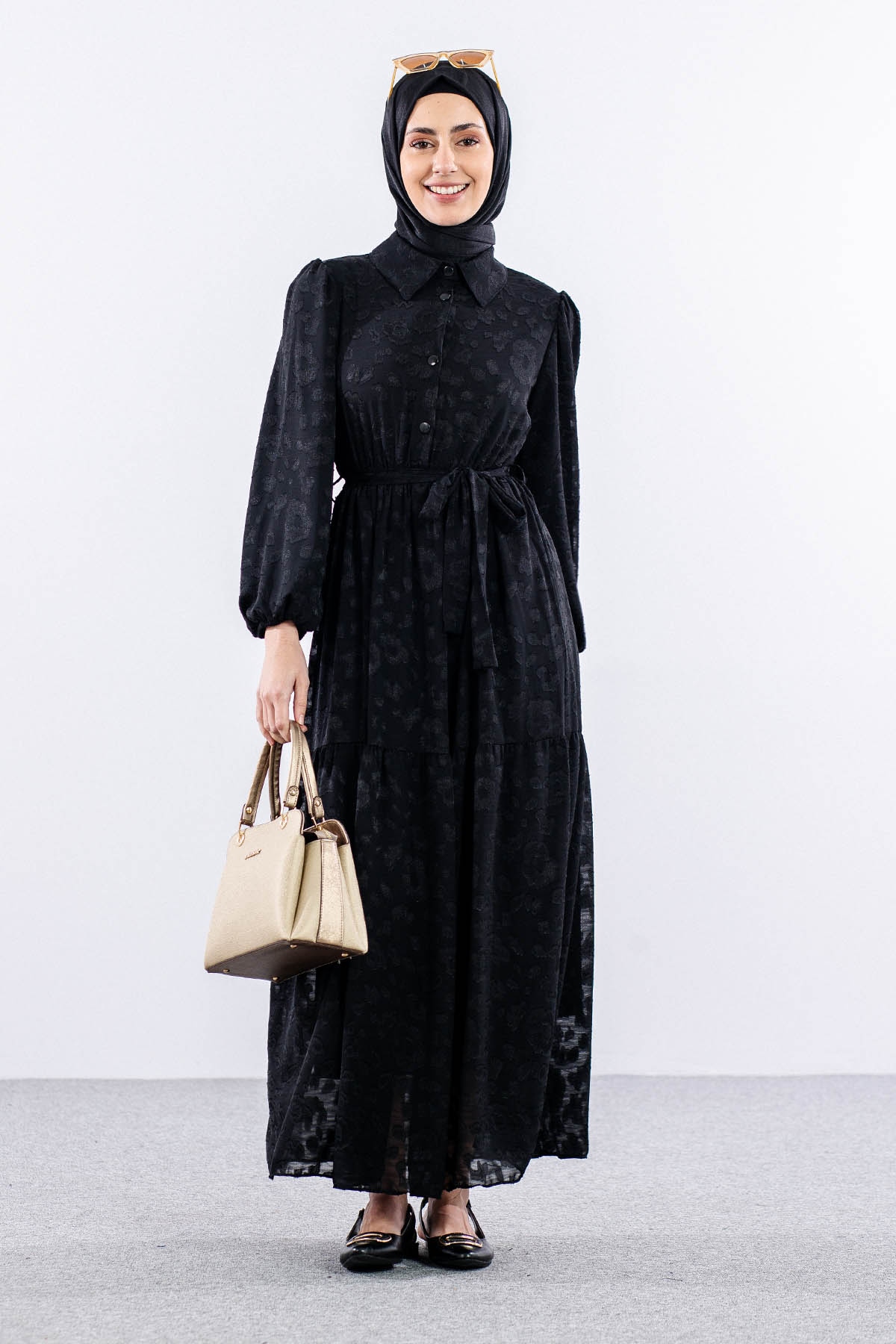 5830 Elbise 38-44 - Siyah - 3