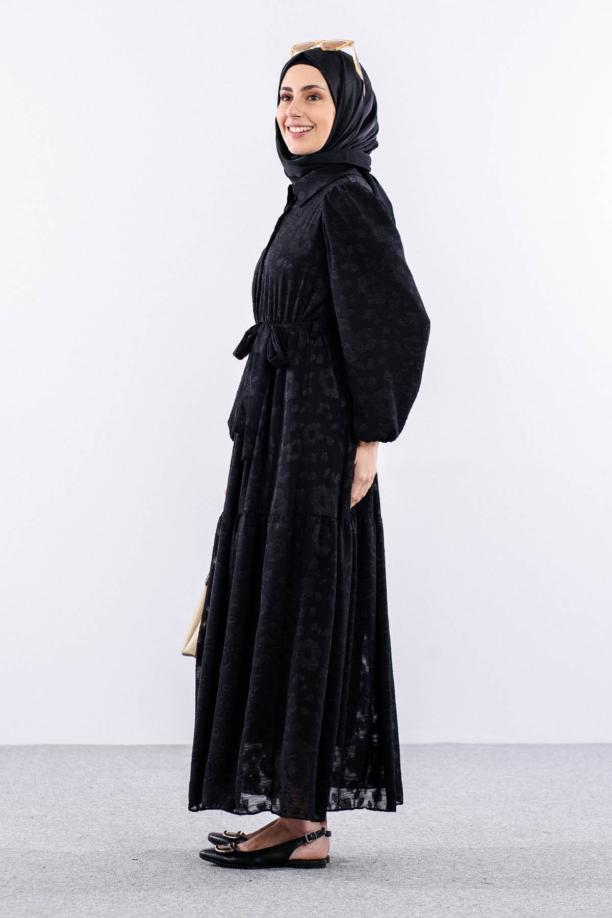 5830 Elbise 38-44 - Siyah - 5