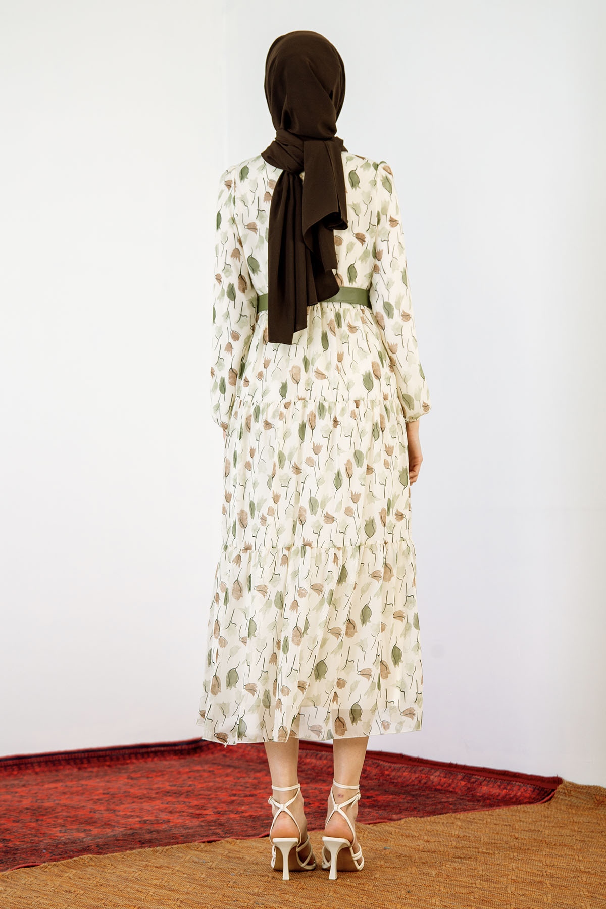 5840 Lale Des. Elbise 38-44 - Yesil - 3