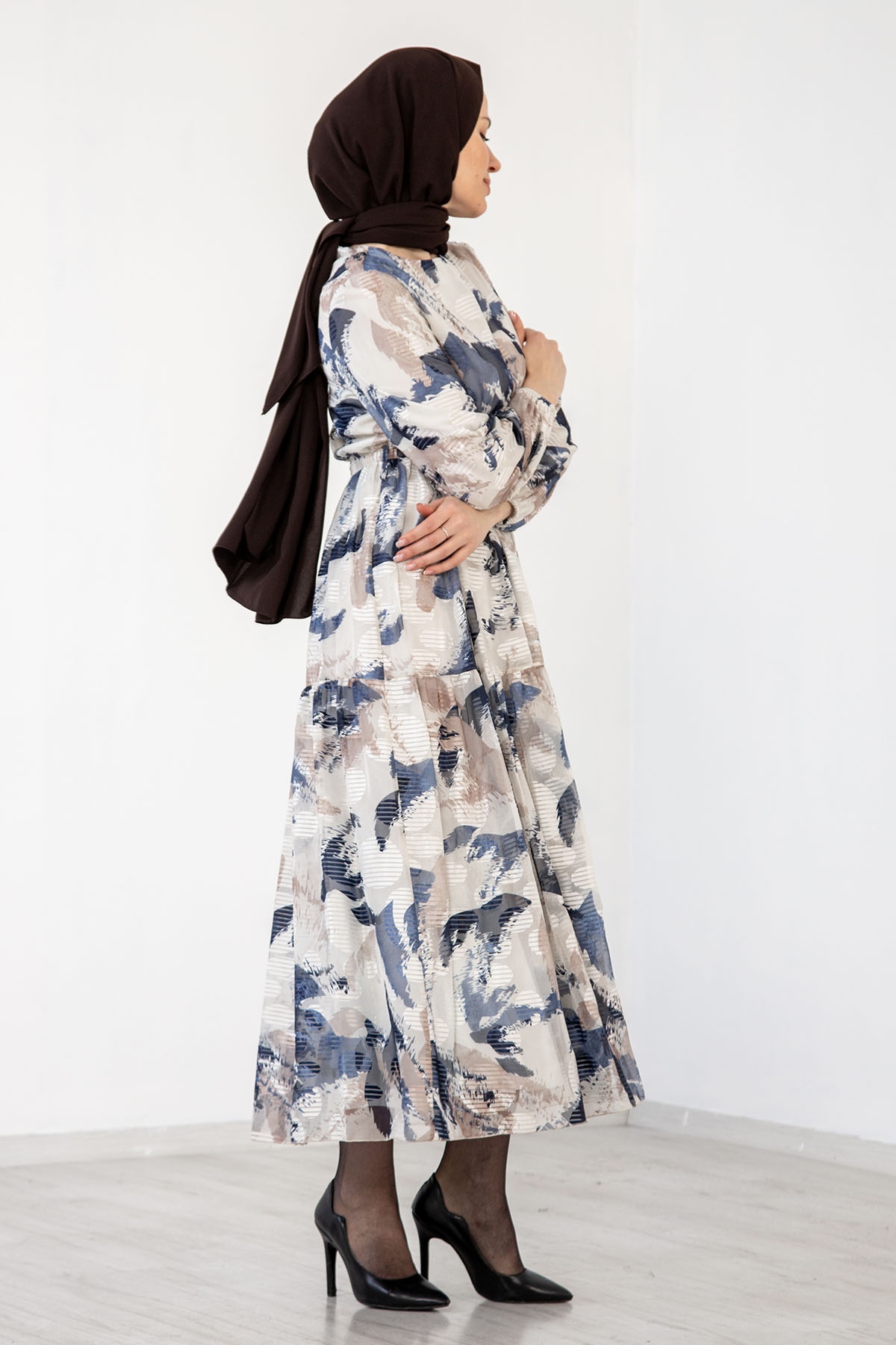 5846 Elbise 38-46 - Indigo - 4