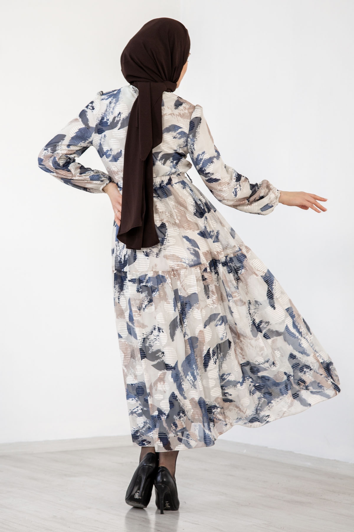 5846 Elbise 38-46 - Indigo - 6