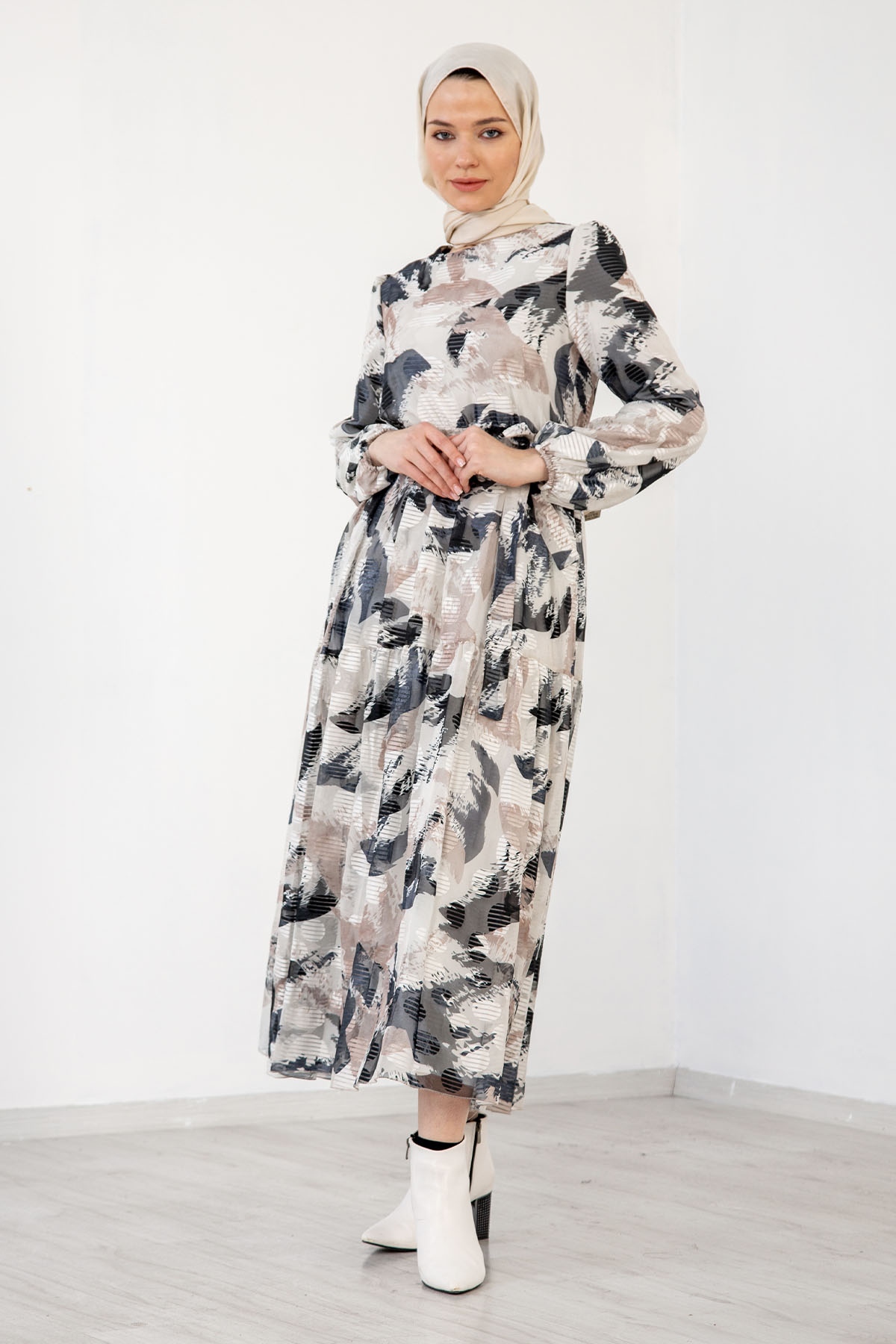 5846 Elbise 38-46 - Siyah - 2