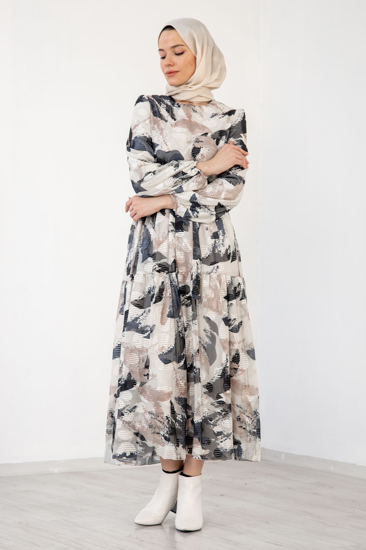 5846 Elbise 38-46 - Siyah - 3