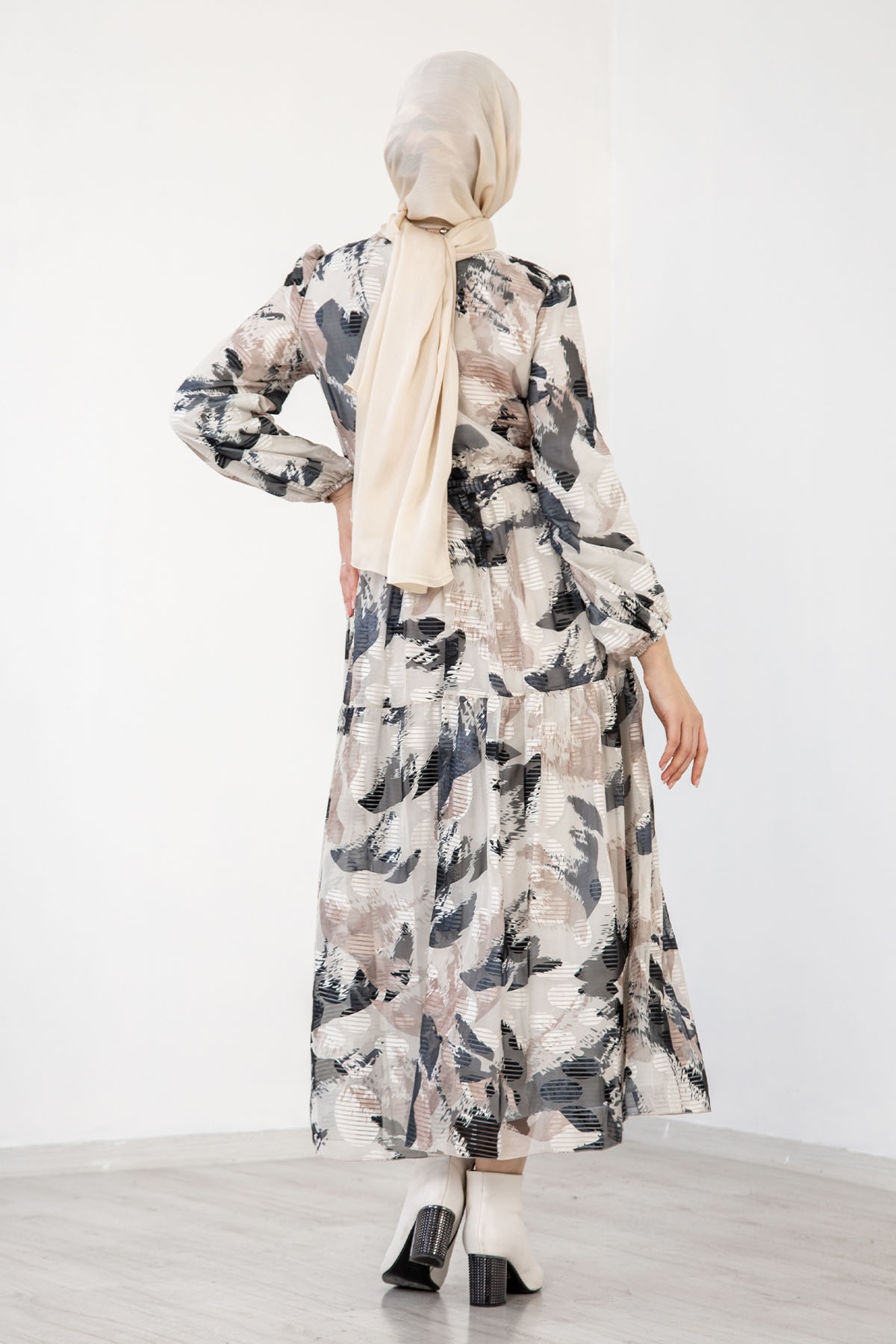 5846 Elbise 38-46 - Siyah - 5