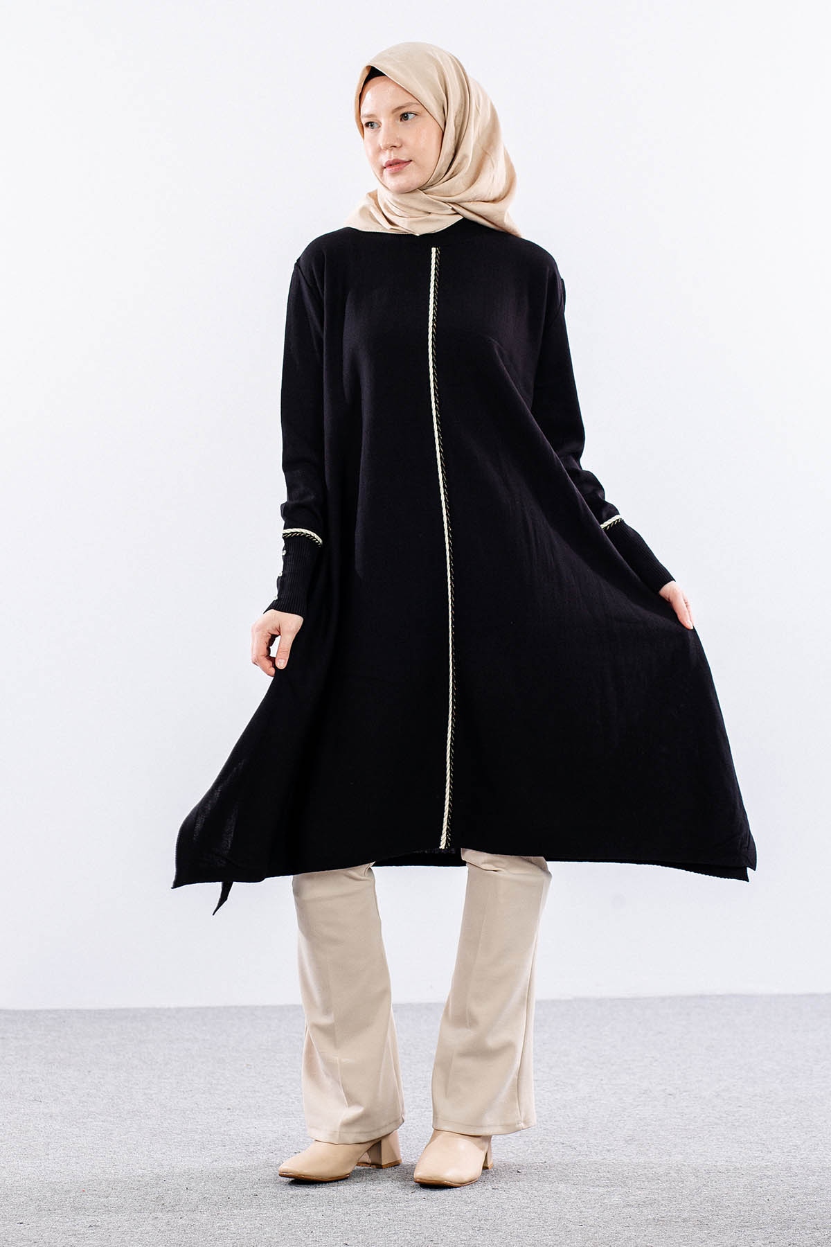 5865 Triko Panço Tek - Siyah - 1