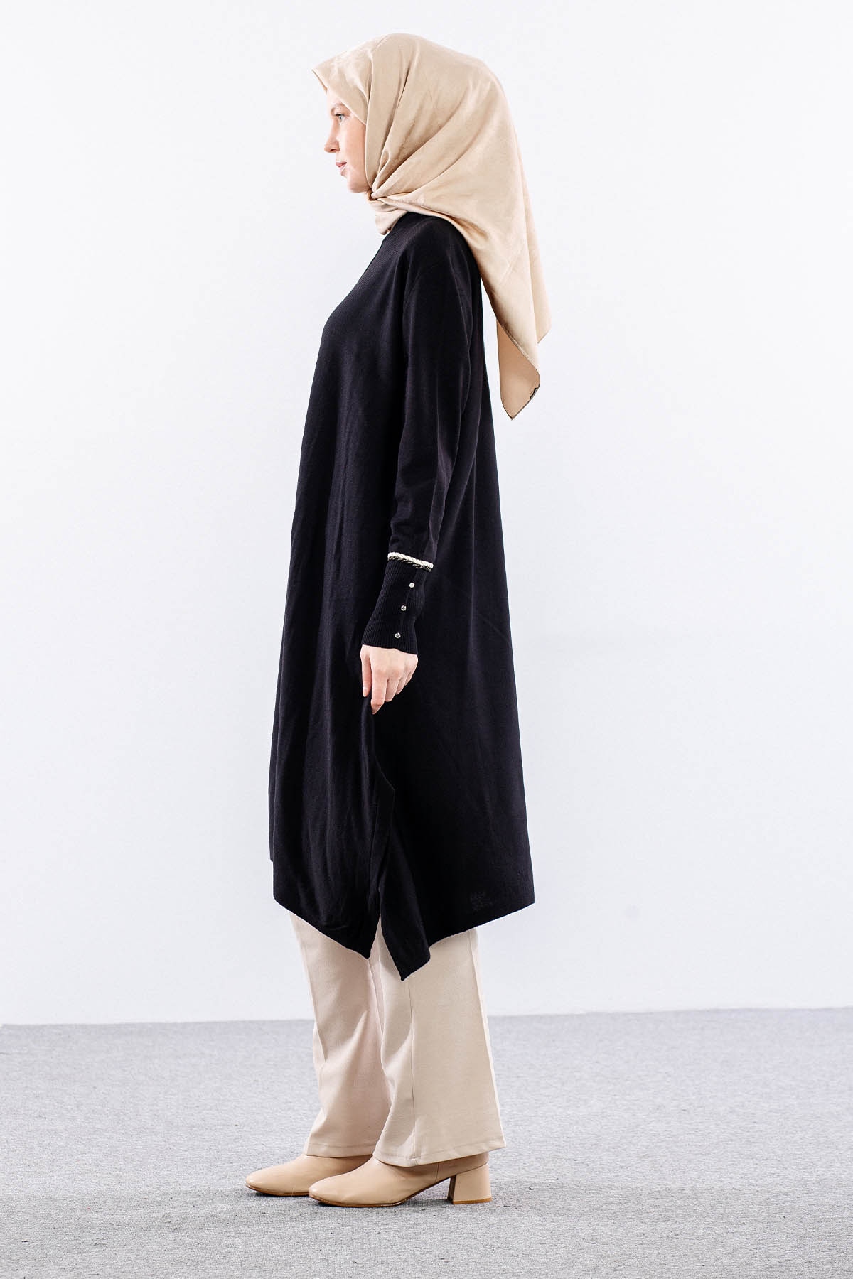 5865 Triko Panço Tek - Siyah - 4