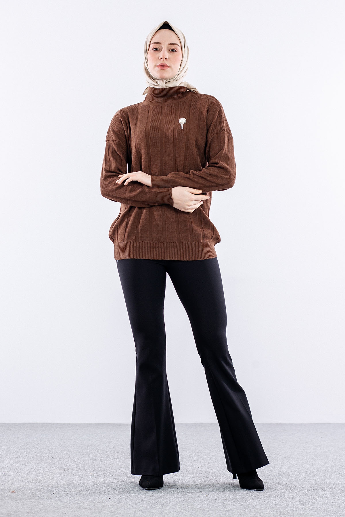 59 Triko Kazak Tek - Kahve - 2