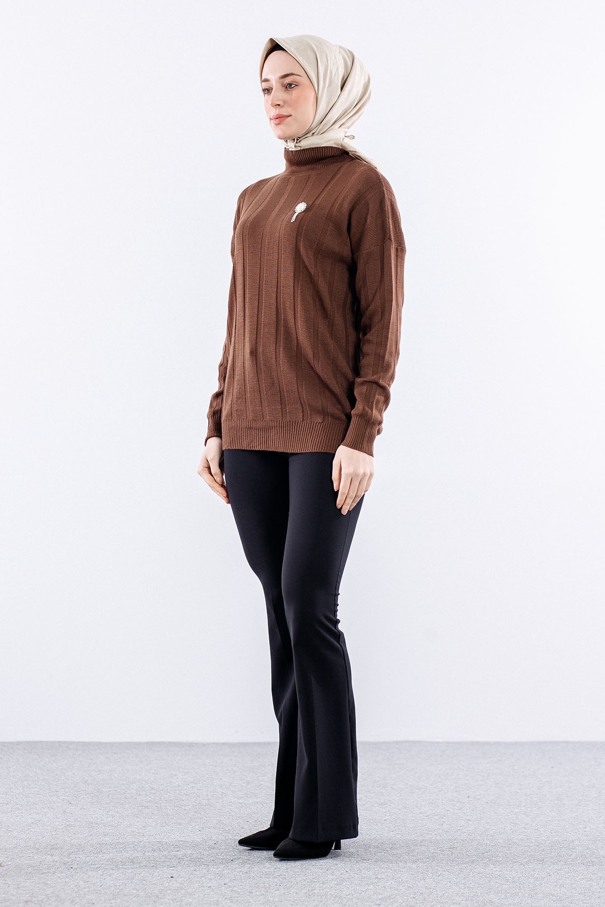 59 Triko Kazak Tek - Kahve - 3