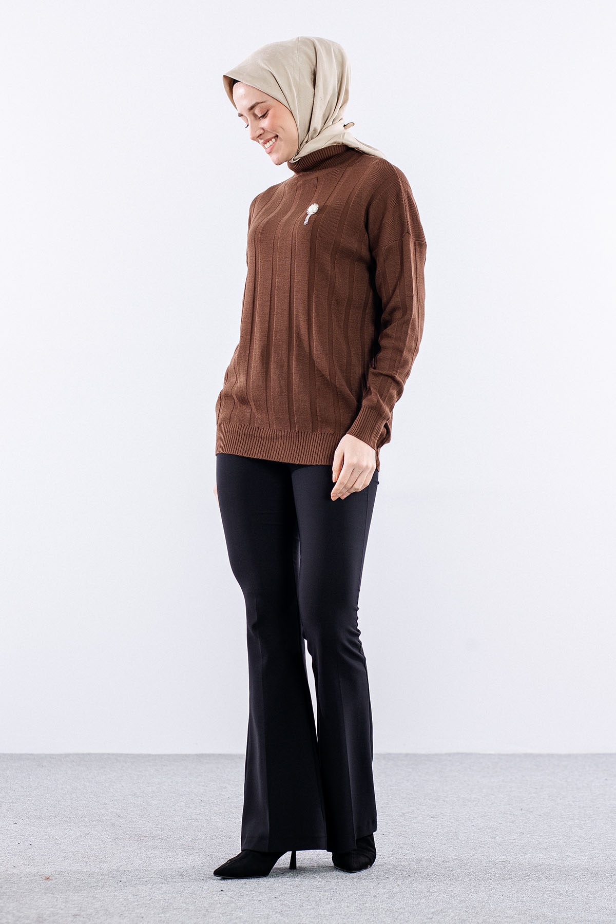 59 Triko Kazak Tek - Kahve - 4