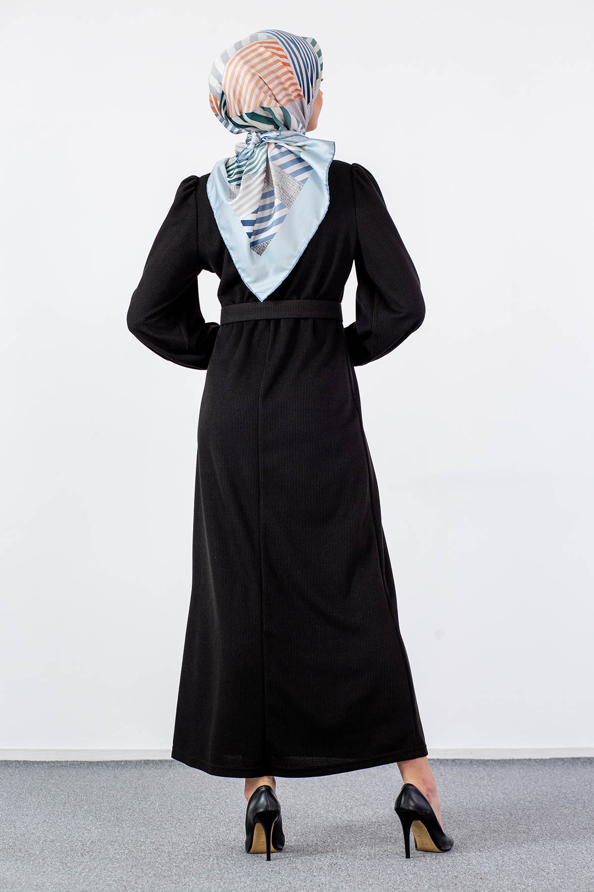 5901 Elbise 38-46 - Siyah - 5