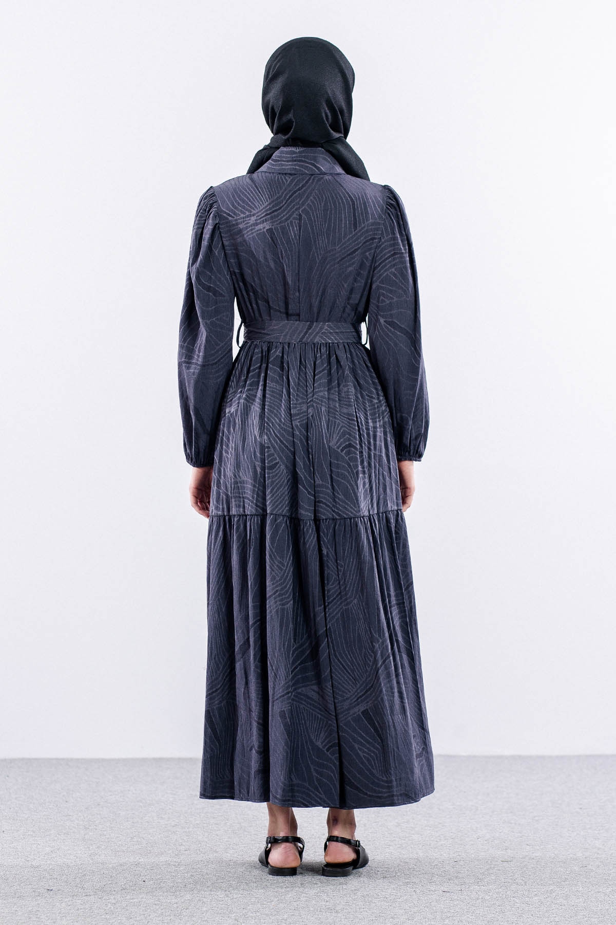 5916 Elbise 38-44 Dsn - Gri - 7