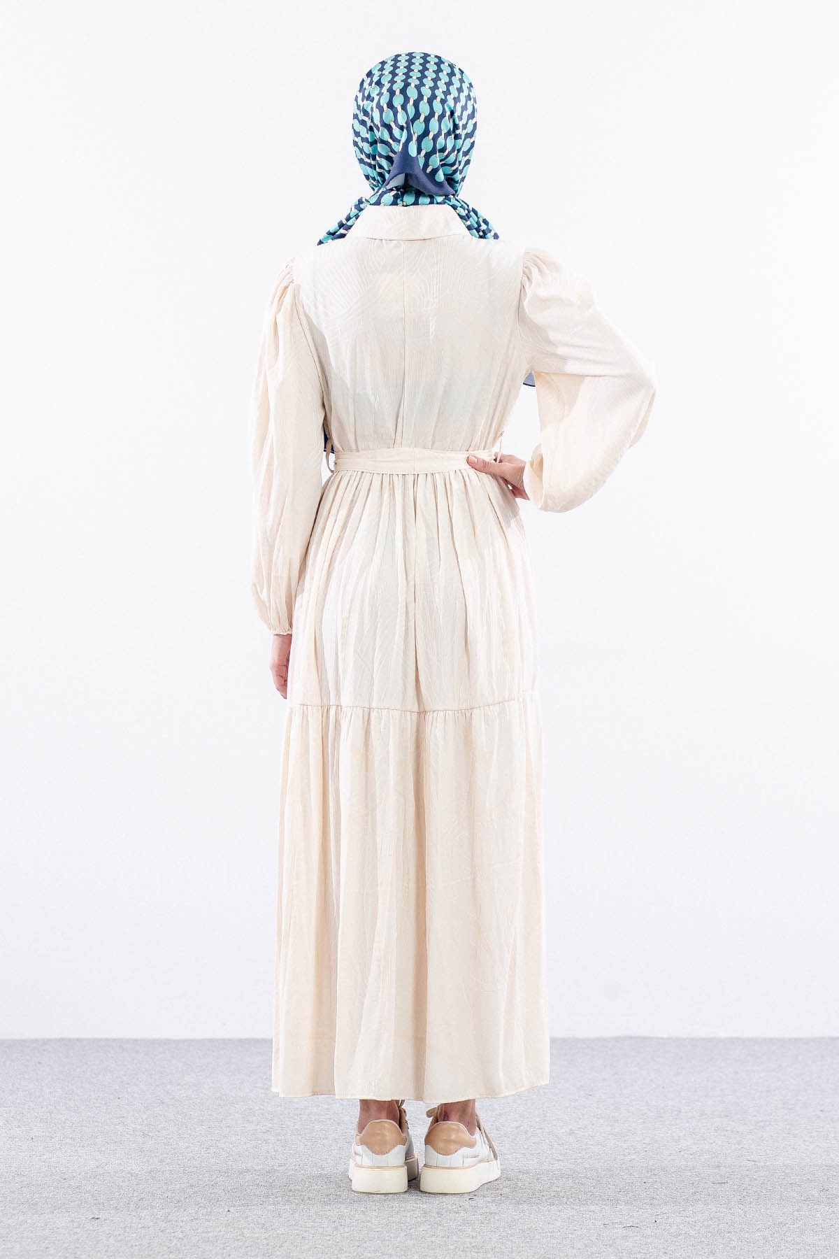 5916 Elbise 38-44 Dsn - Krem - 6