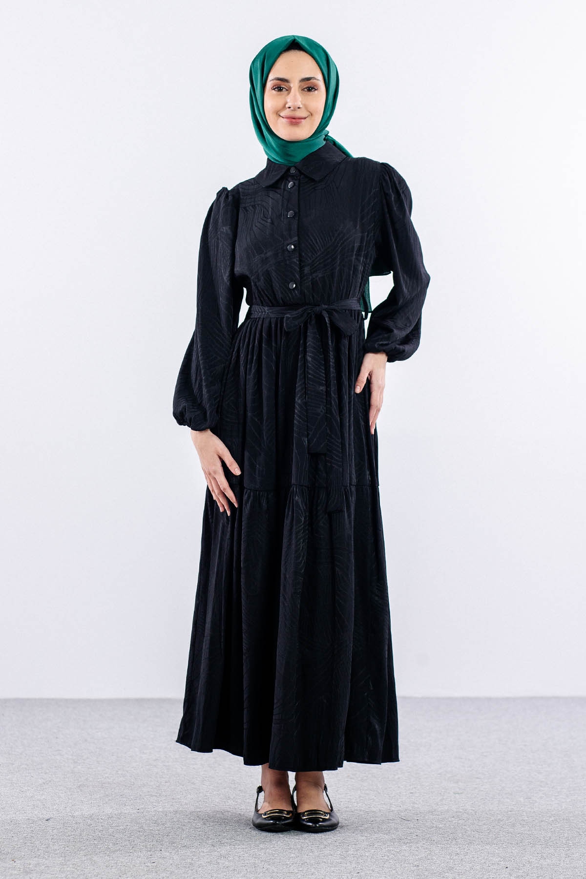 5916 Elbise 38-44 Dsn - Siyah - 1