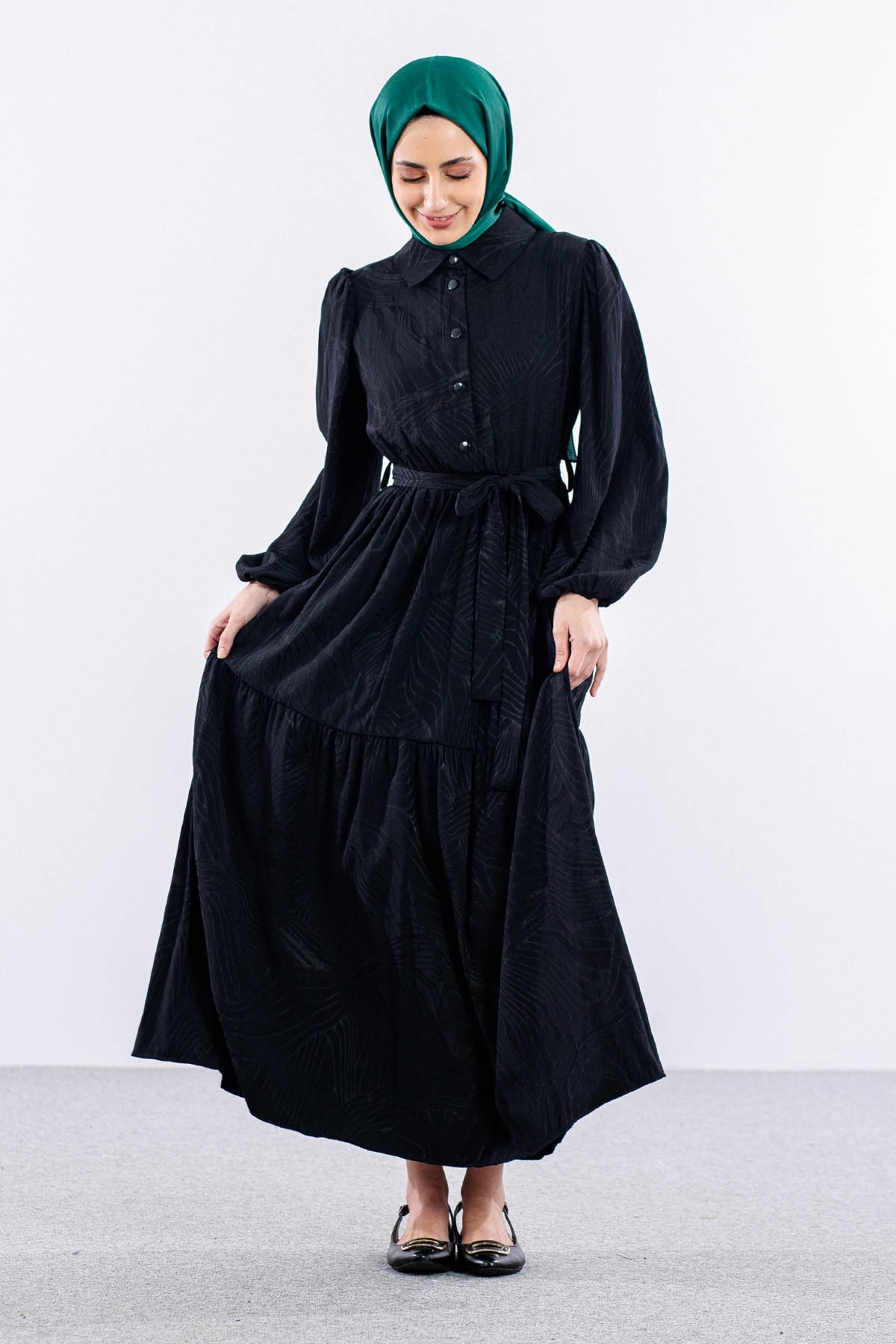 5916 Elbise 38-44 Dsn - Siyah - 2