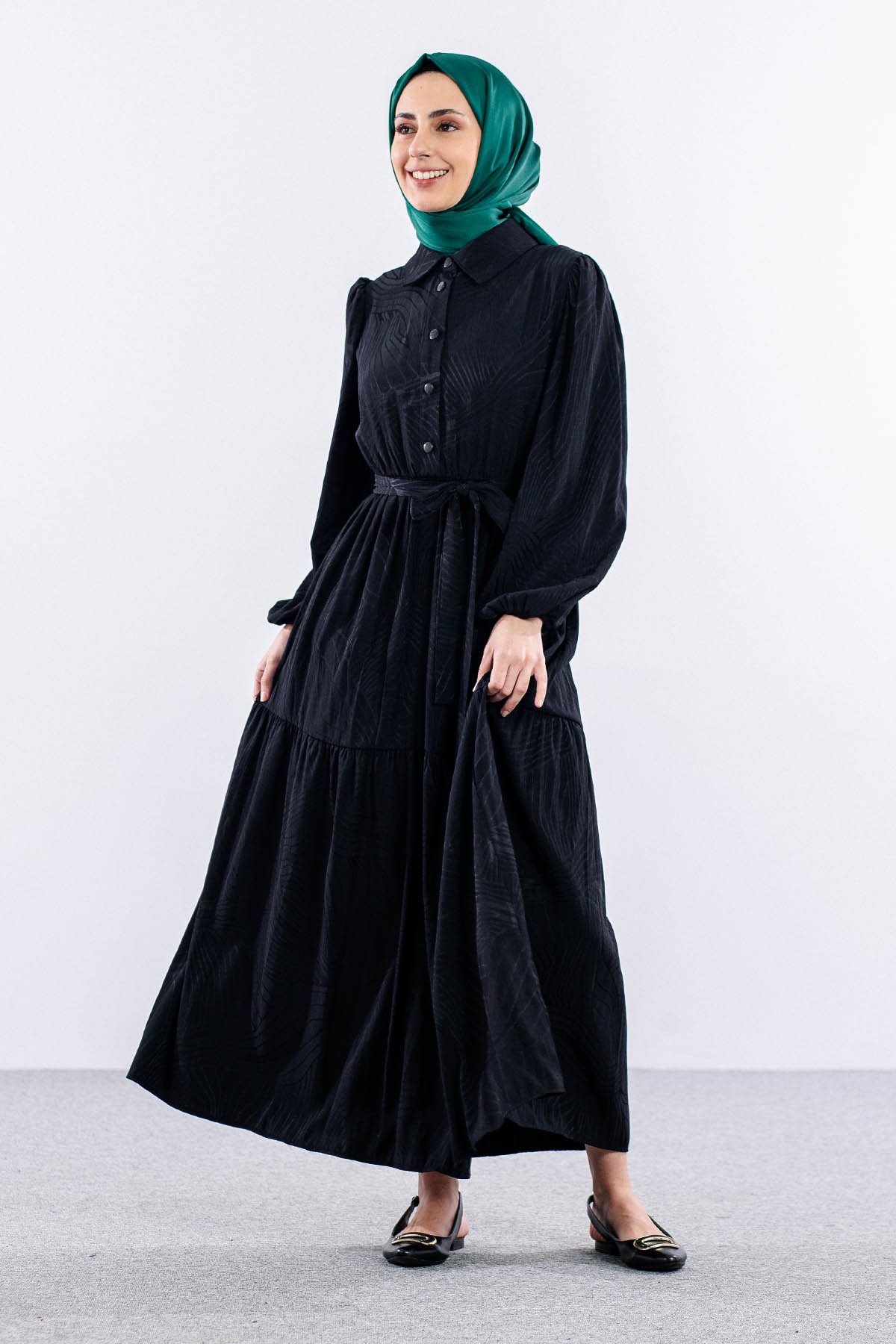 5916 Elbise 38-44 Dsn - Siyah - 3