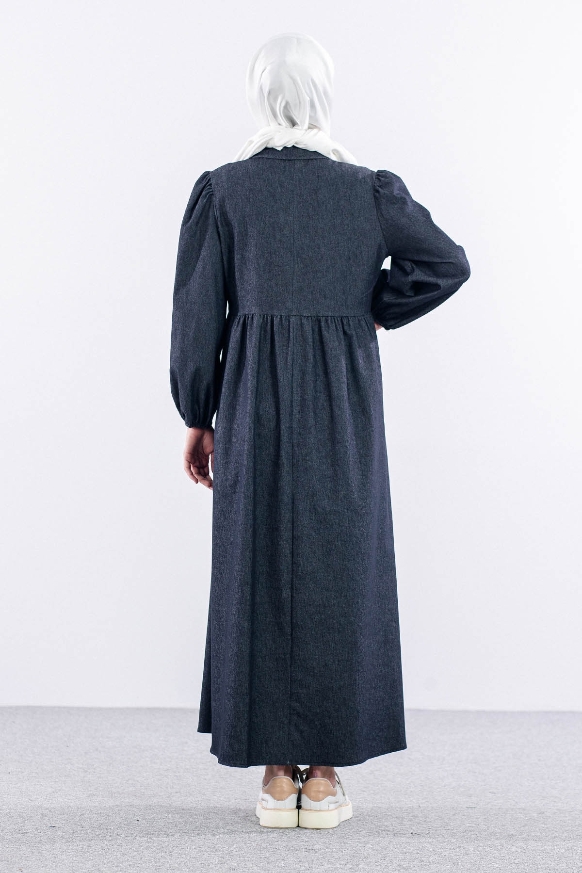 5926 Denim Elbise 38-44 - Siyah - 5