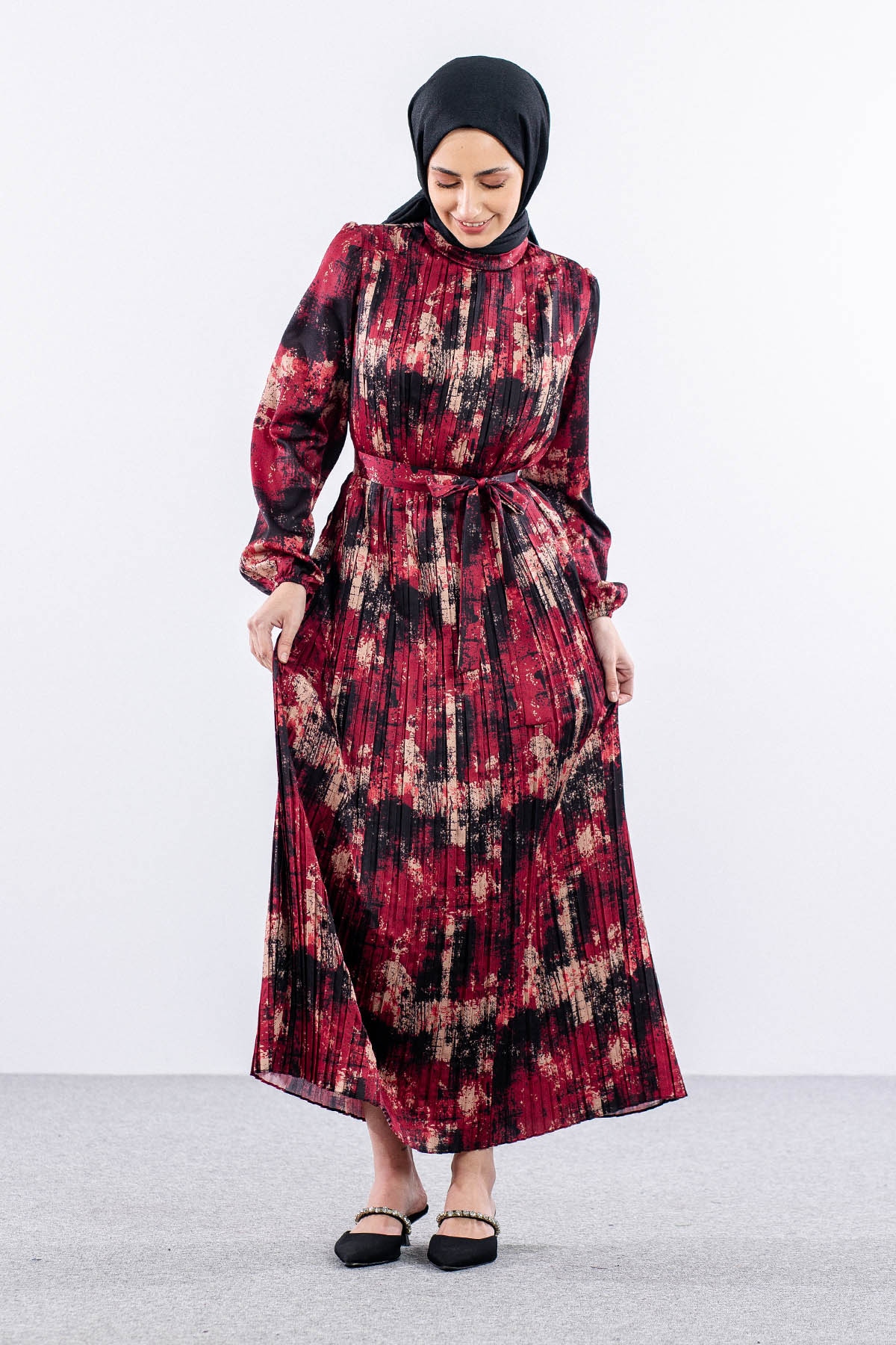 5935 Elbise 1-1-2-2 Pl - Bordo - 2