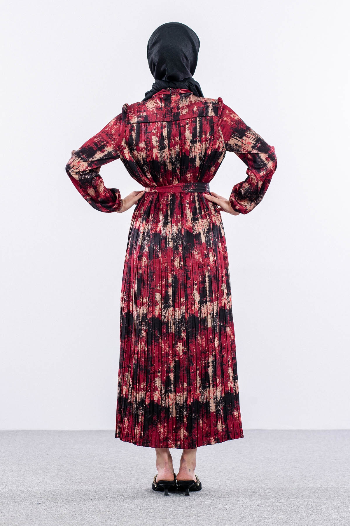 5935 Elbise 1-1-2-2 Pl - Bordo - 6