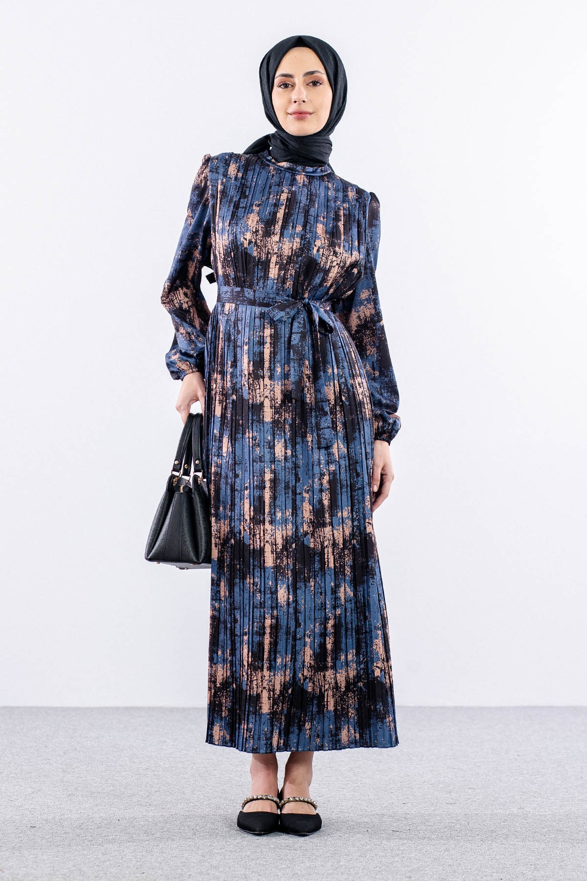 5935 Elbise 1-1-2-2 Pl - Lacivert - 1