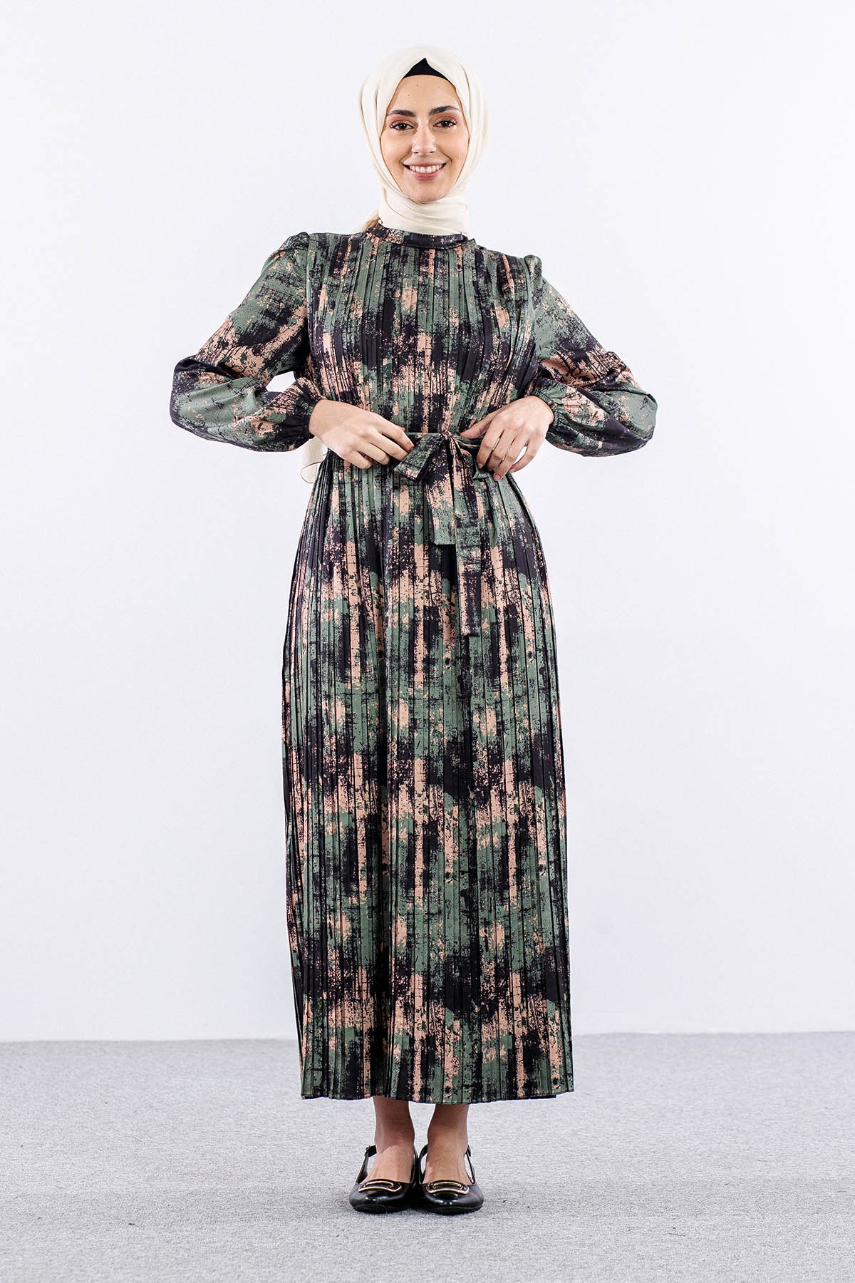 5935 Elbise 1-1-2-2 Pl - Yesil - 1