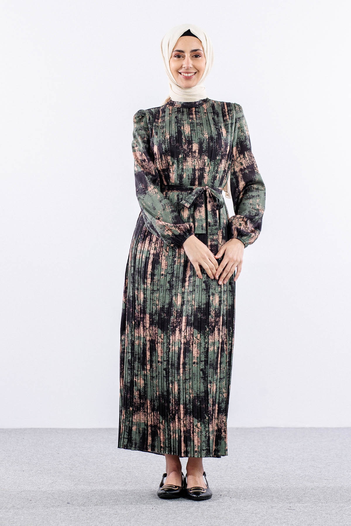 5935 Elbise 1-1-2-2 Pl - Yesil - 2