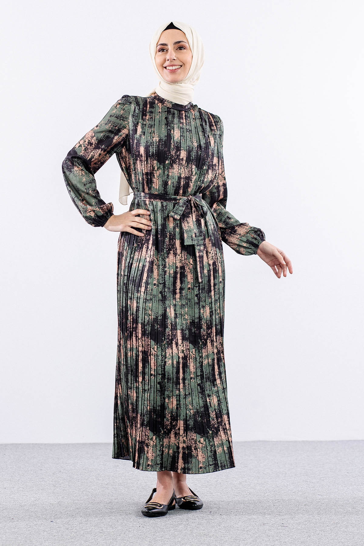 5935 Elbise 1-1-2-2 Pl - Yesil - 3