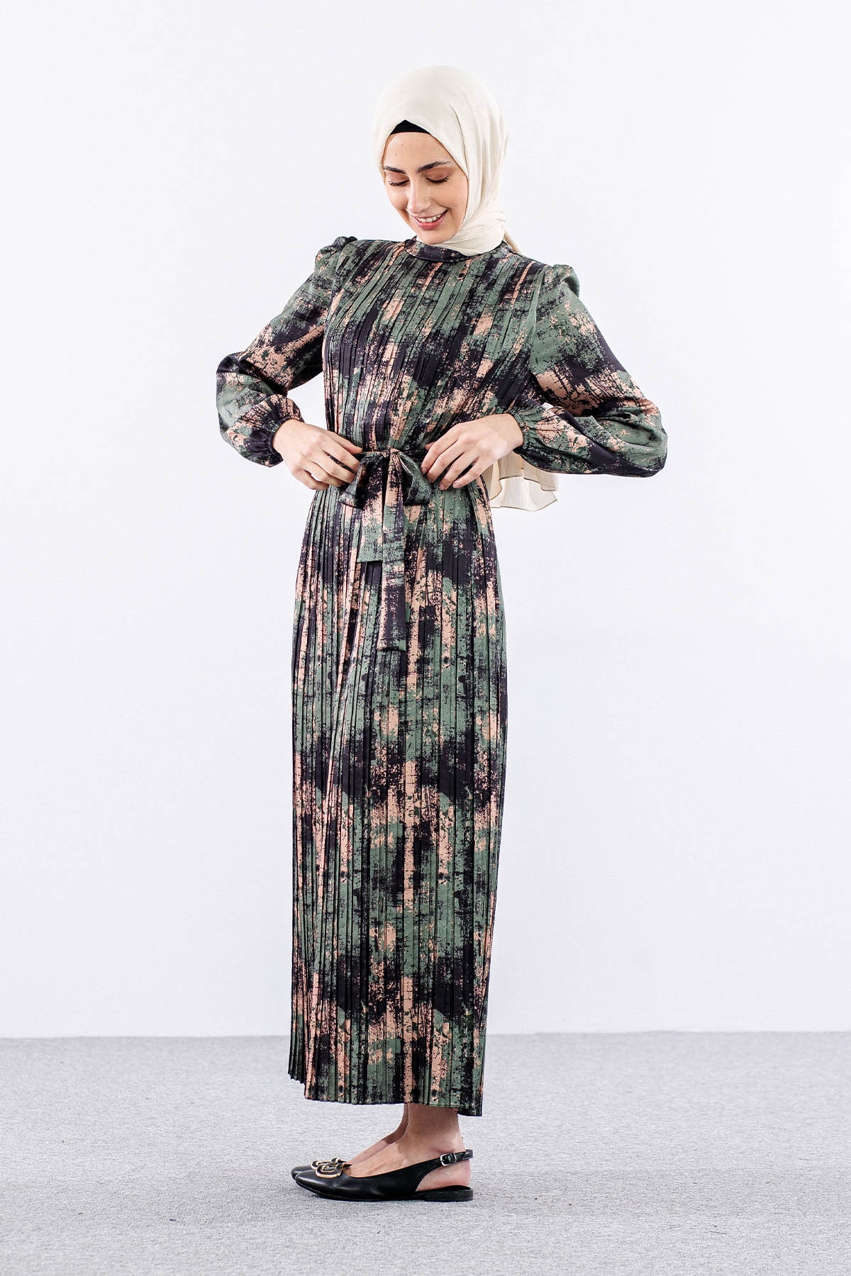 5935 Elbise 1-1-2-2 Pl - Yesil - 5