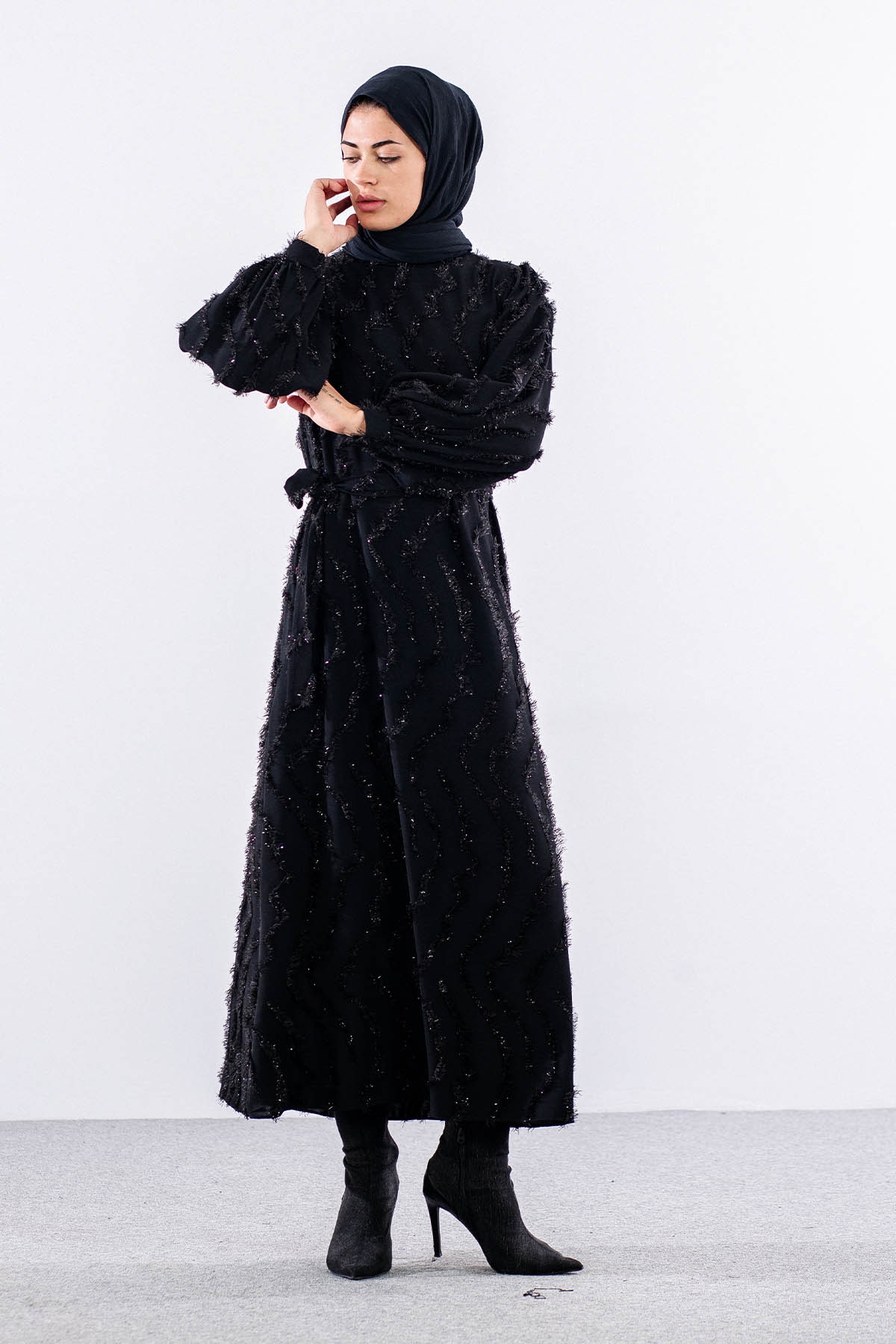 5940 Elbise 1-1-2-2-3 - Siyah - 1