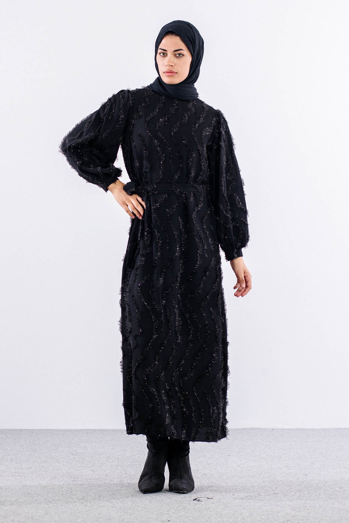 5940 Elbise 1-1-2-2-3 - Siyah - 2