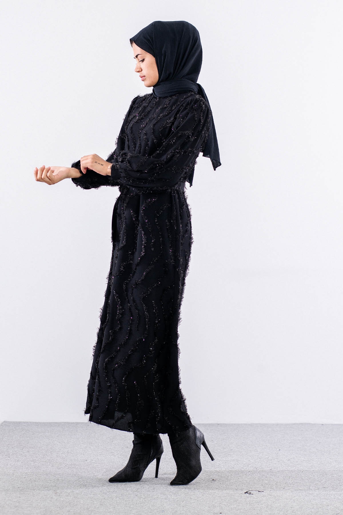 5940 Elbise 1-1-2-2-3 - Siyah - 3