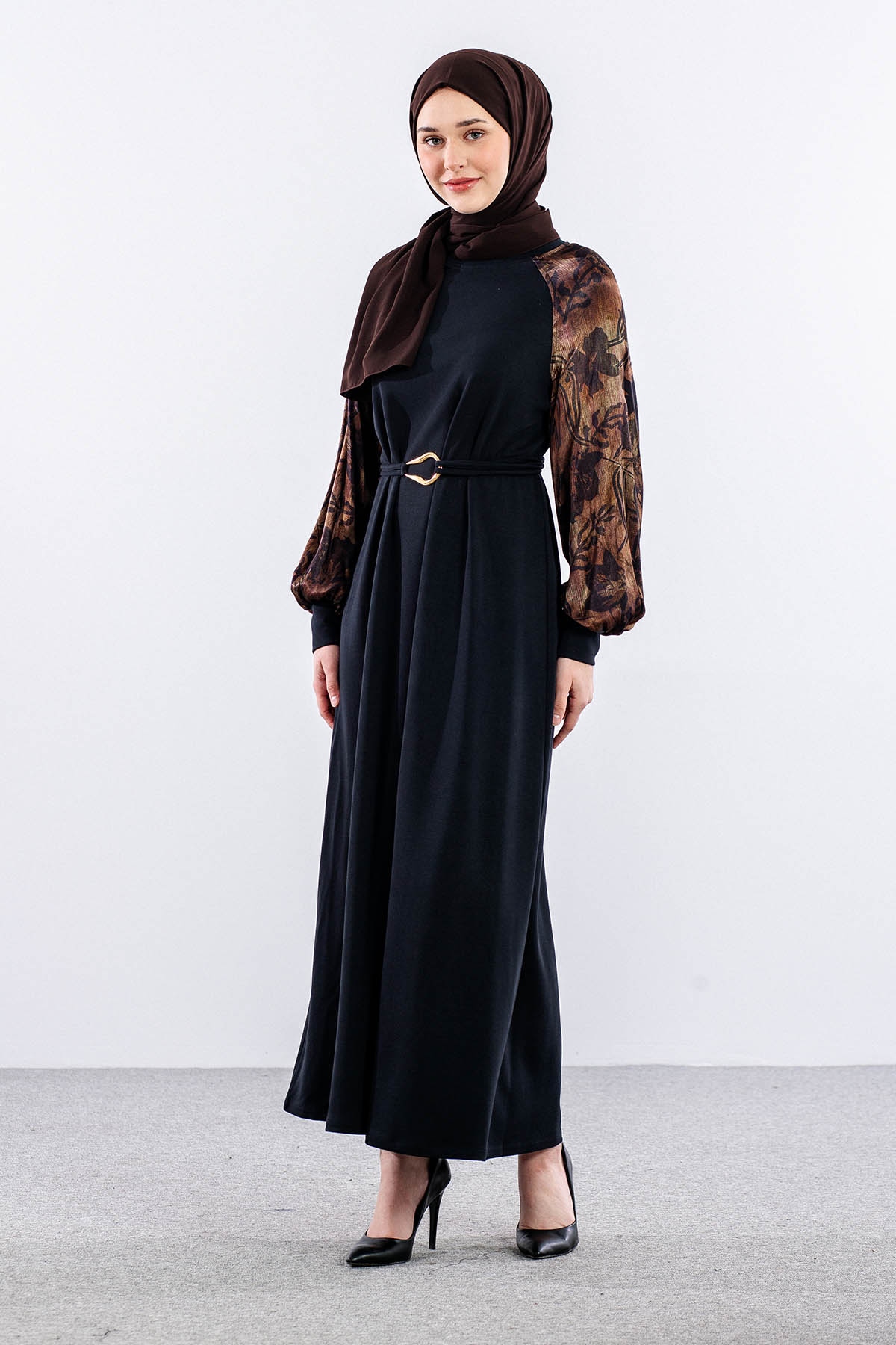 5986 Elbi̇se 38-38-40-40-42 Kolu Desenli - Siyah - 3