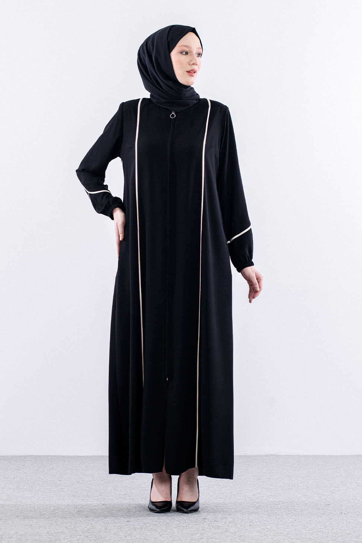 6011 Ferace 44-50 - Siyah_bej - 2