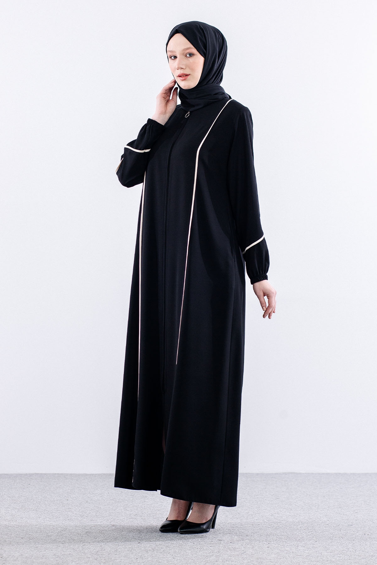 6011 Ferace 44-50 - Siyah_bej - 4