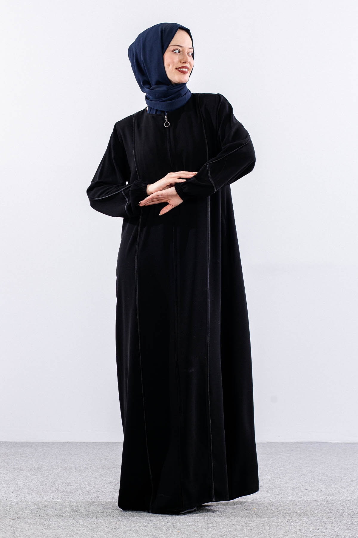 6011 Ferace 44-54 Biye Detay - Siyah - 2