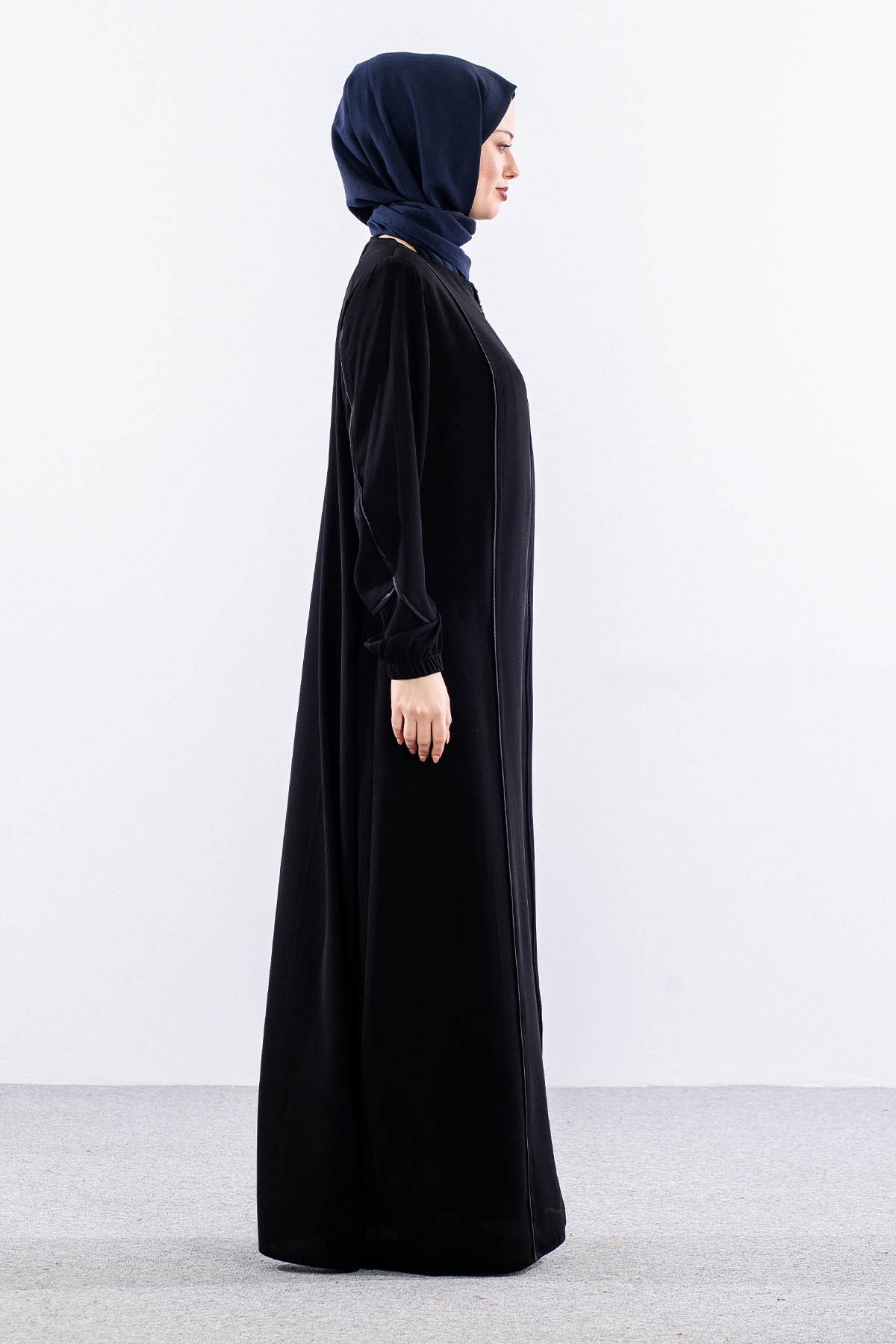 6011 Ferace 44-54 Biye Detay - Siyah - 3