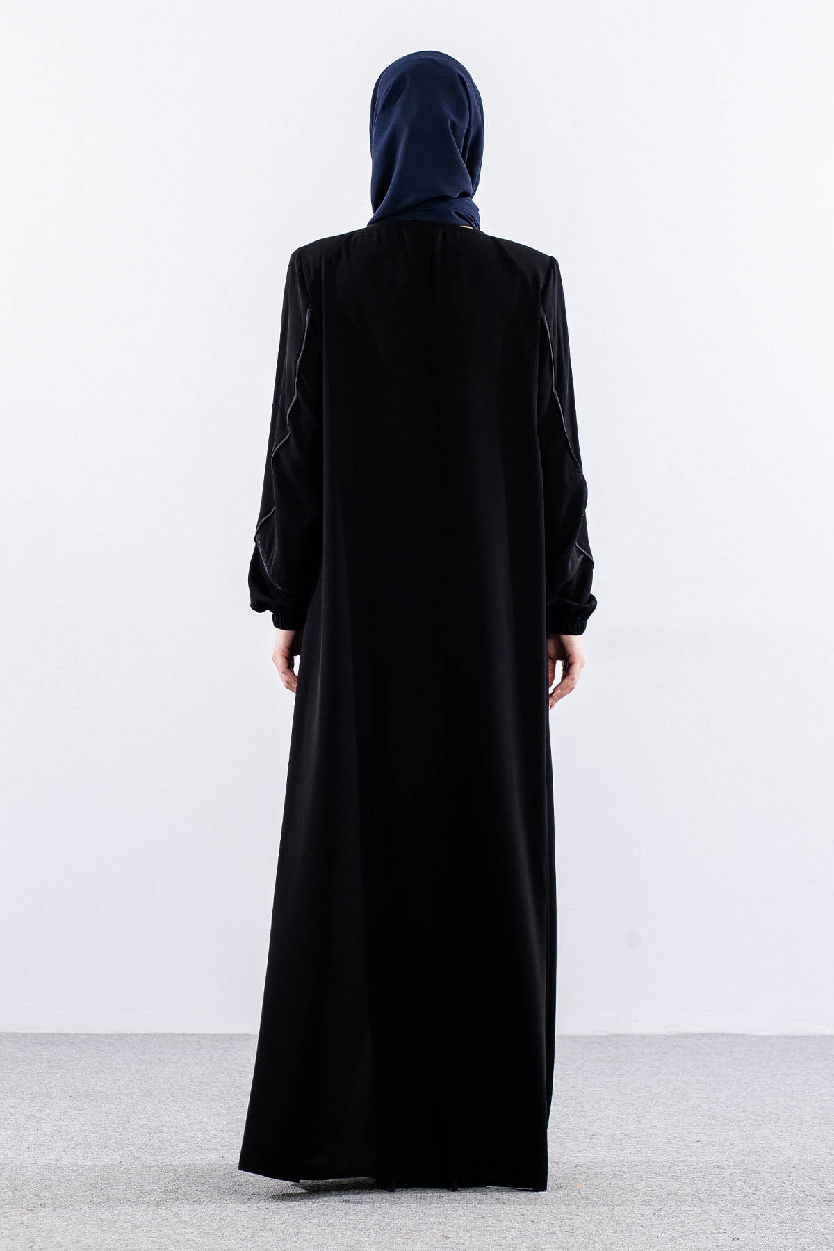 6011 Ferace 44-54 Biye Detay - Siyah - 4