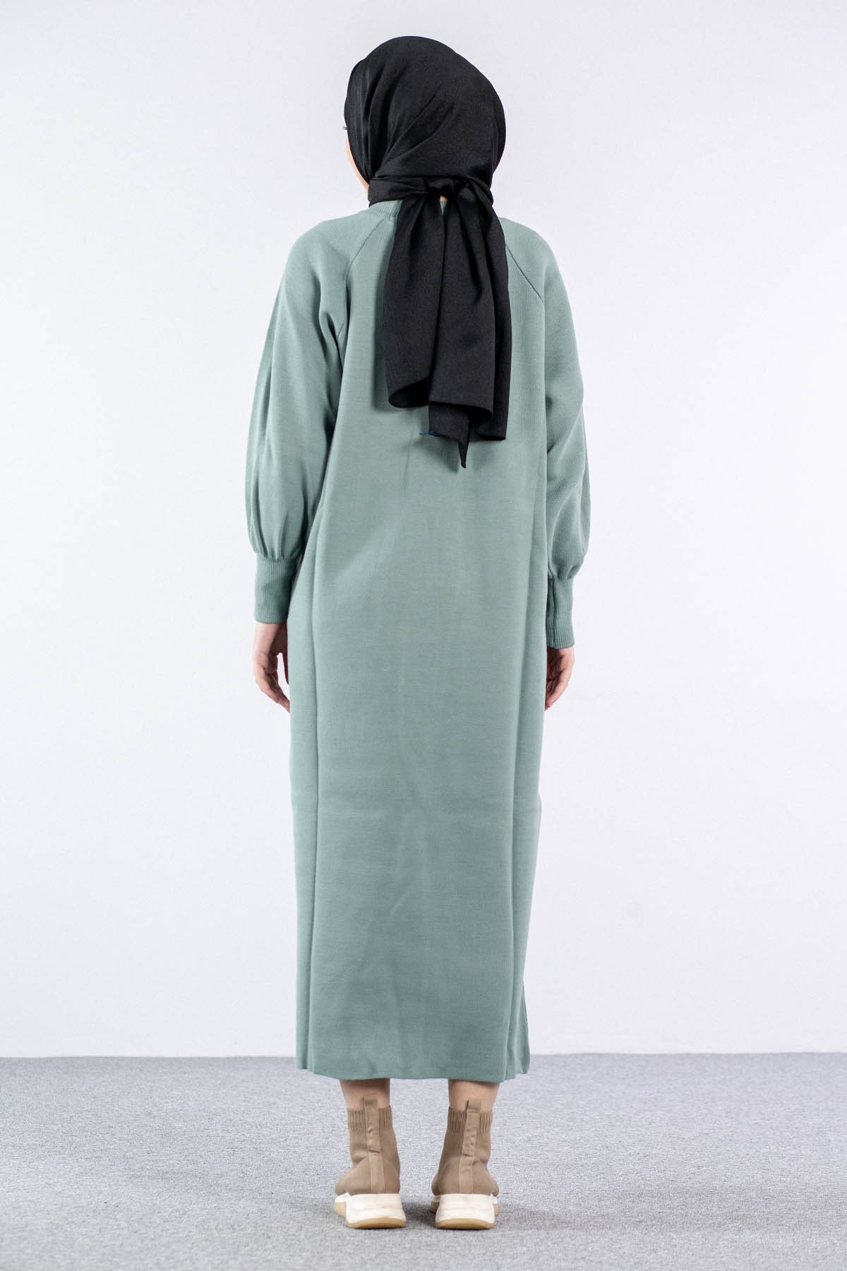 6045 Triko Elbise Tek Bln - Mint - 5