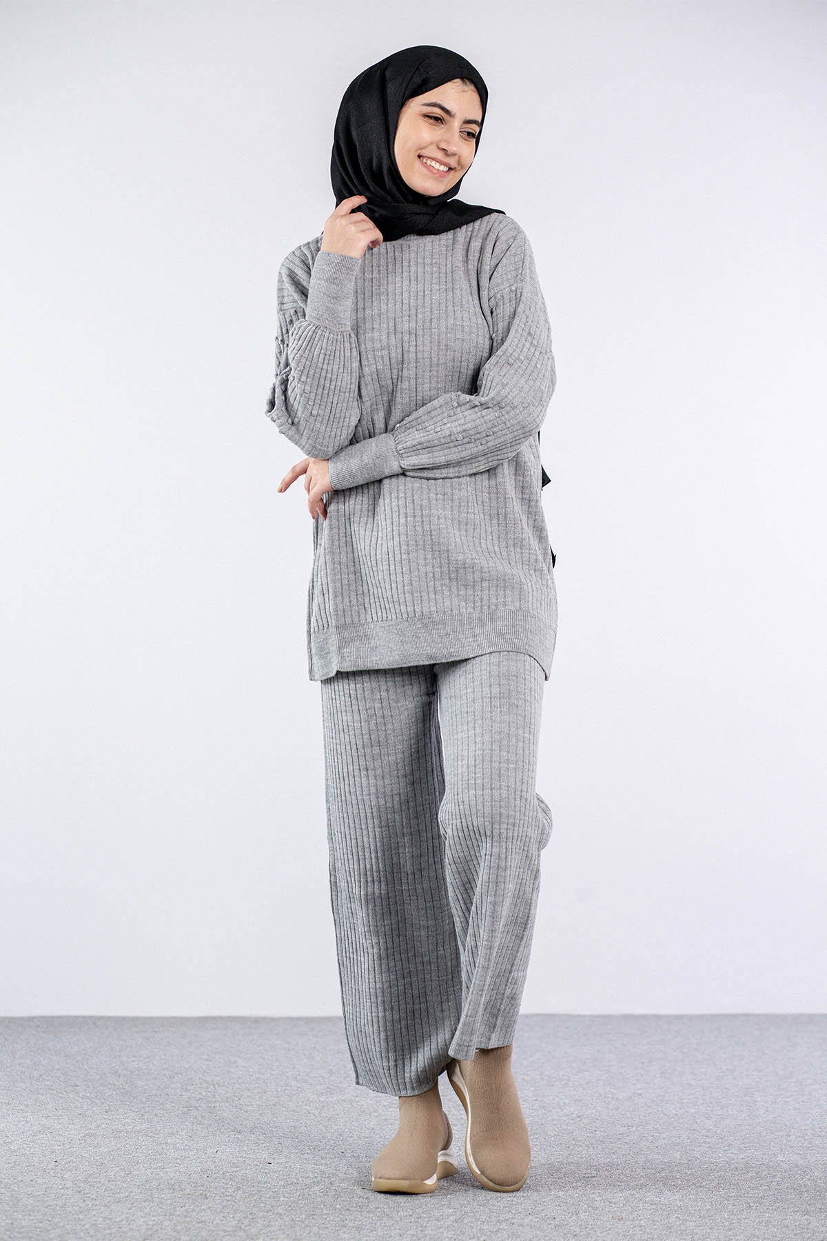 6118 Triko Takim Tek - Gri - 1