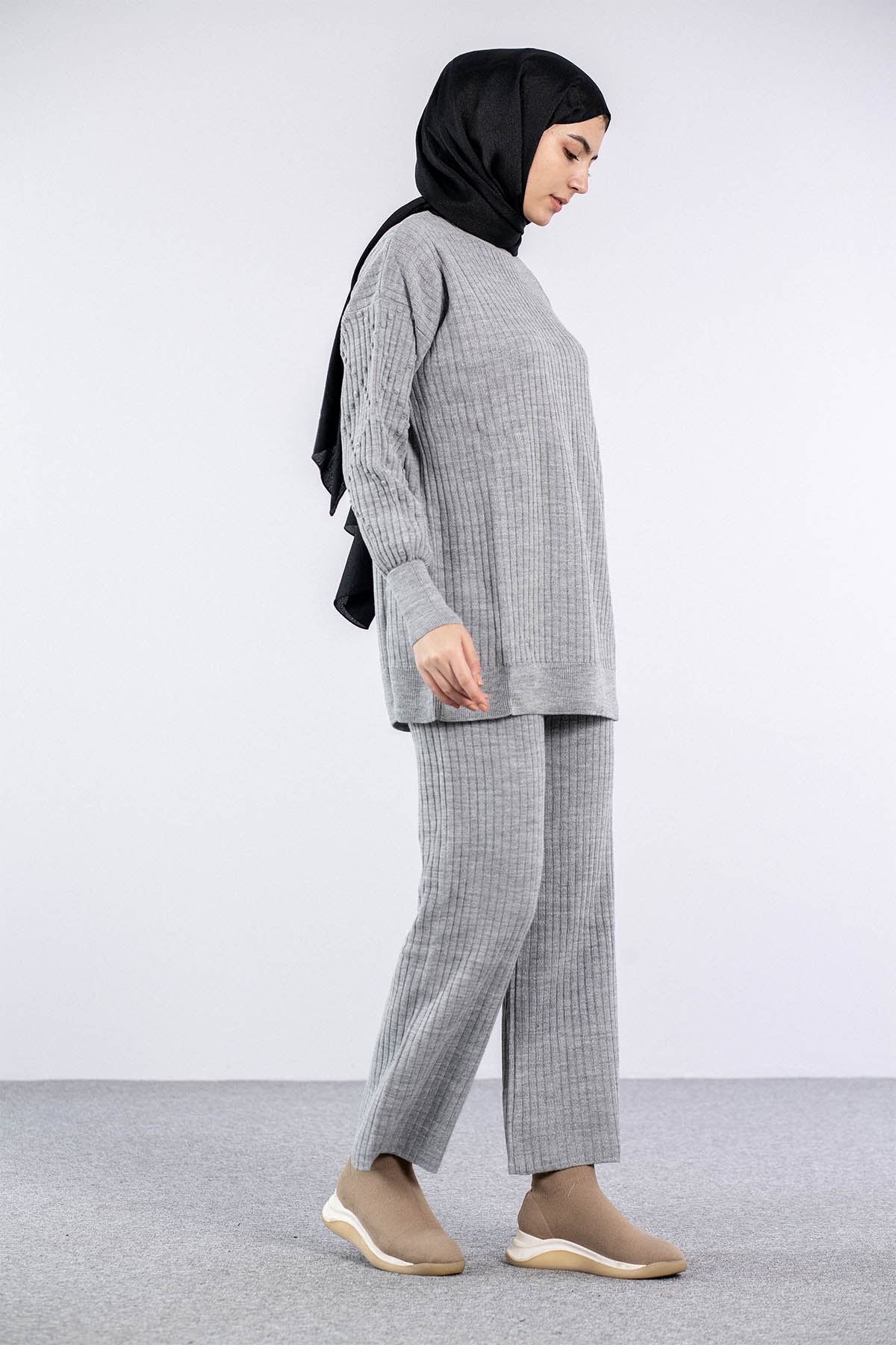 6118 Triko Takim Tek - Gri - 2