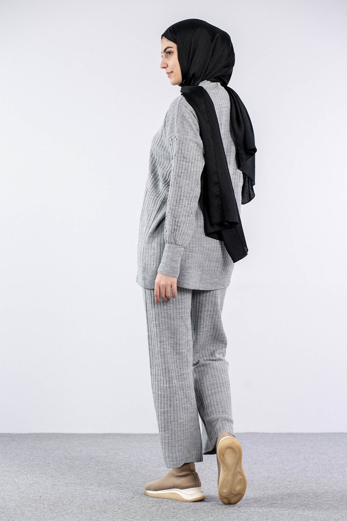 6118 Triko Takim Tek - Gri - 4