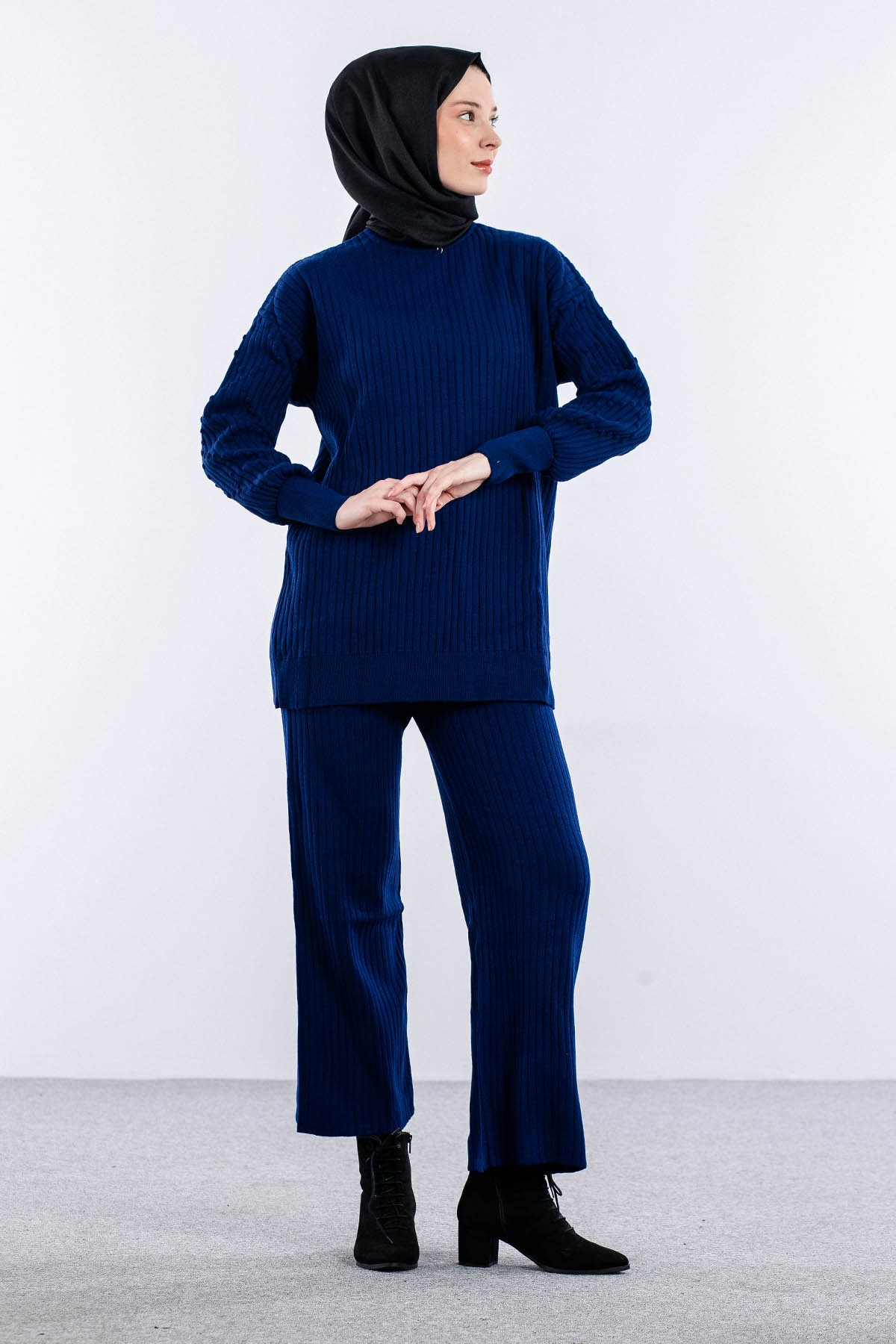 6118 Triko Takim Tek - Lacivert - 3