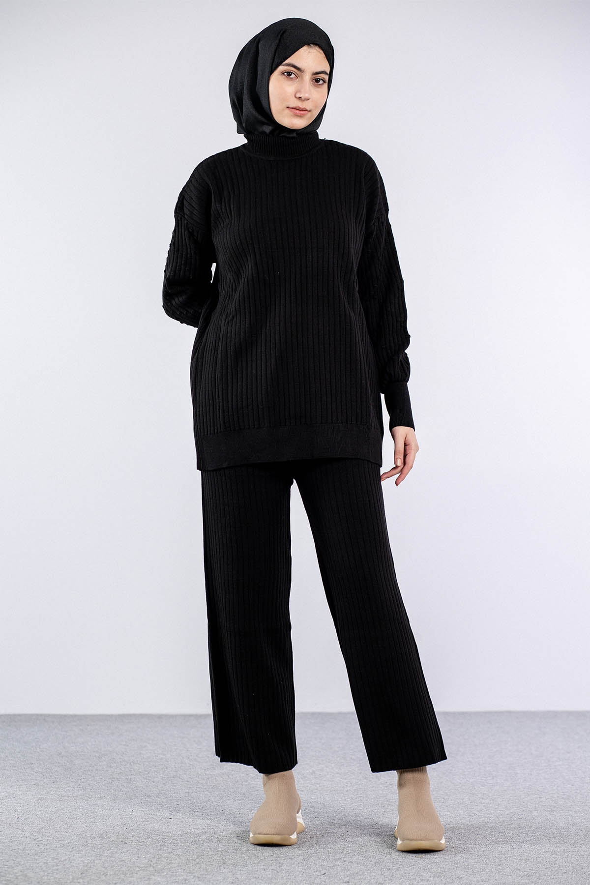 6118 Triko Takim Tek - Siyah - 1