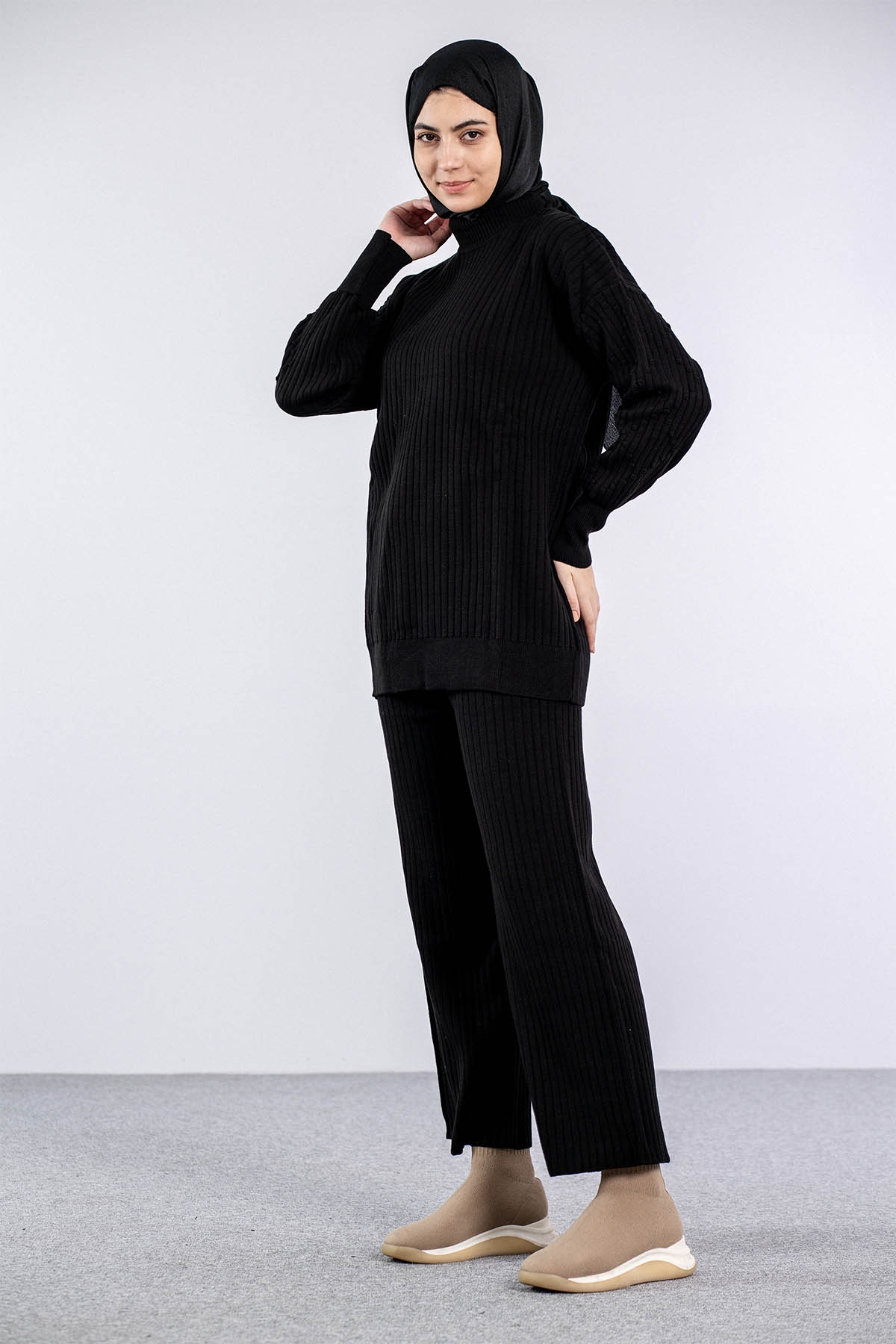 6118 Triko Takim Tek - Siyah - 3