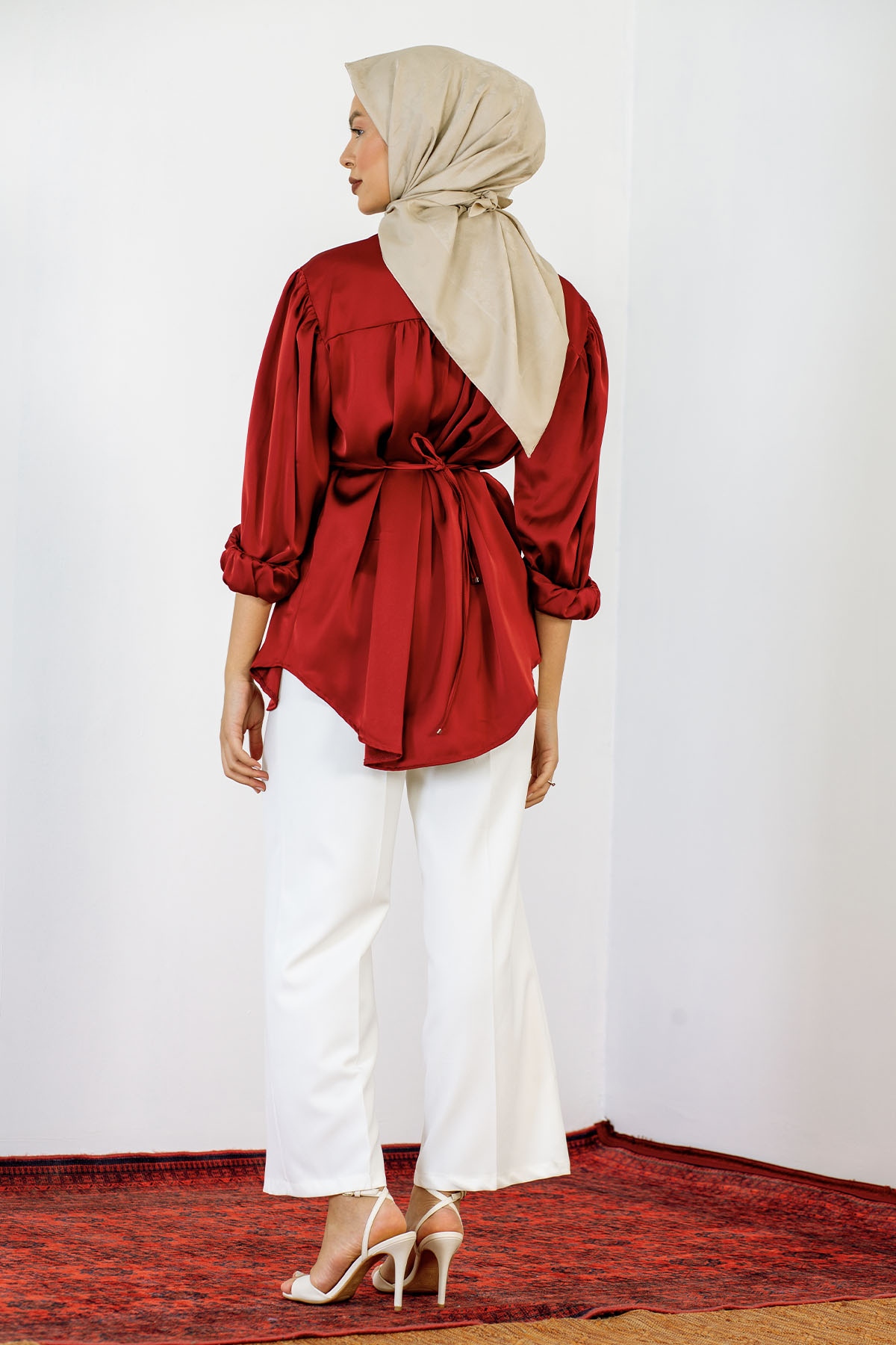 6209 Daisy Gömlek 1-2 - Bordo - 4