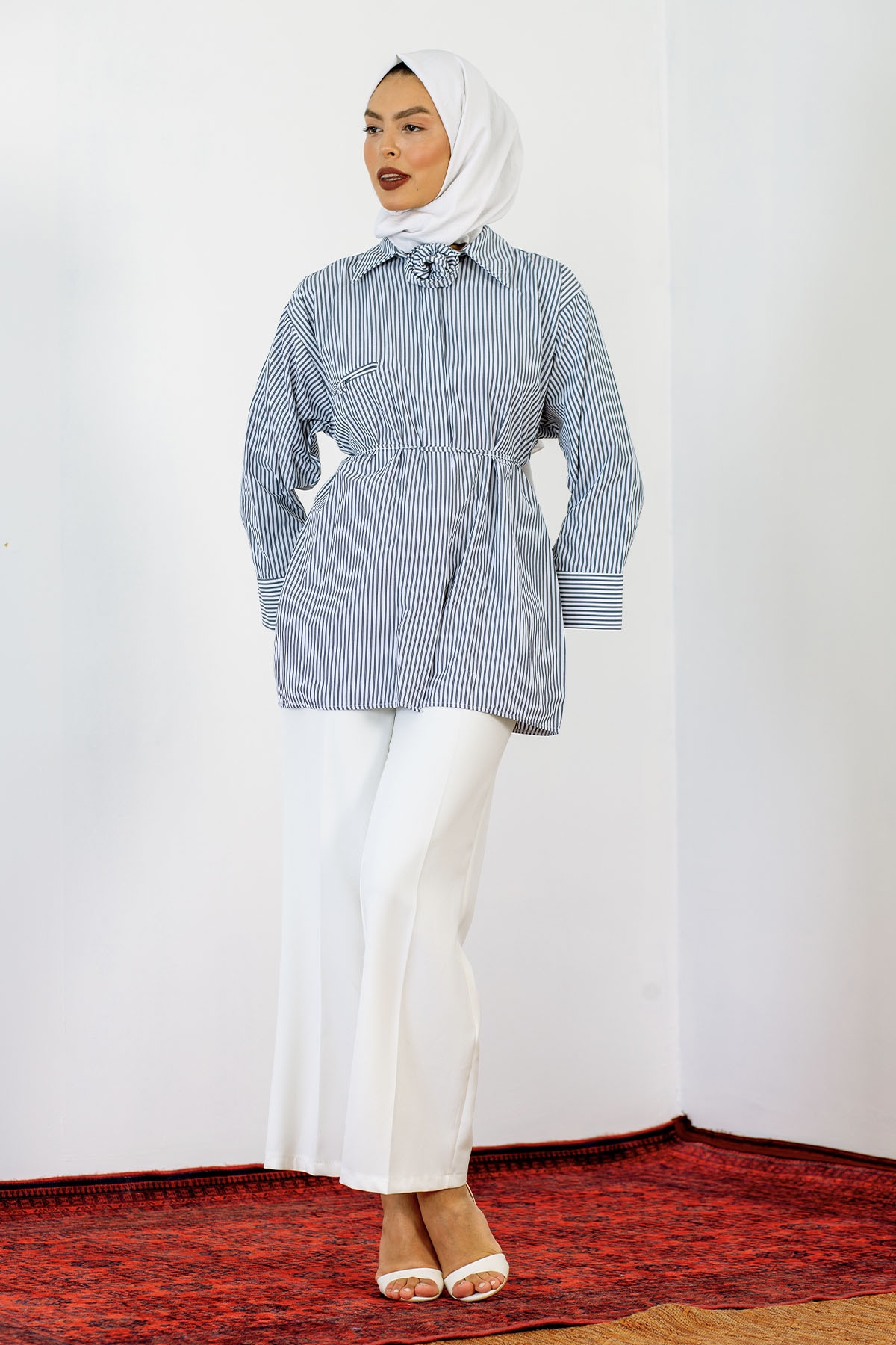 6212 Nicole Gömlek 1-2 - Mavi_beyaz - 2