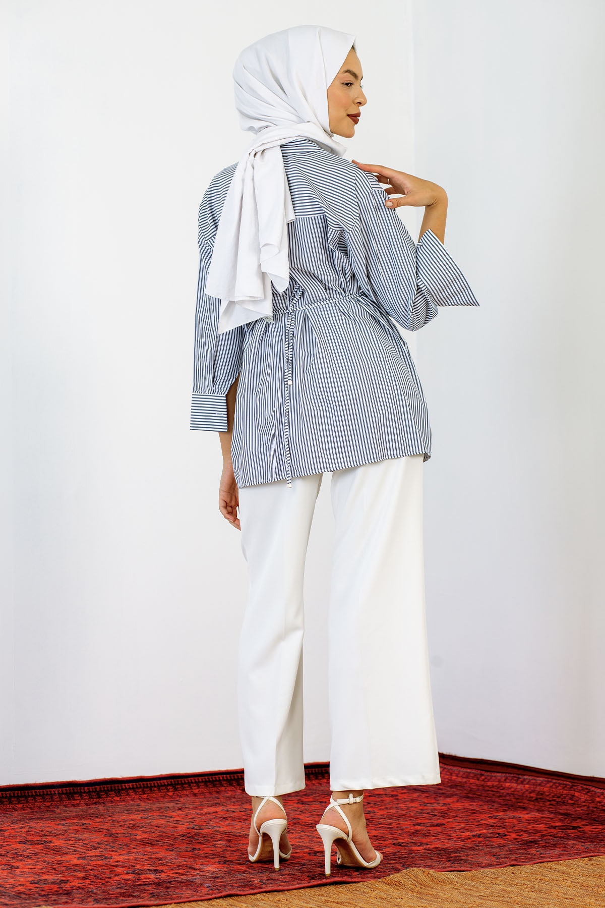 6212 Nicole Gömlek 1-2 - Mavi_beyaz - 5